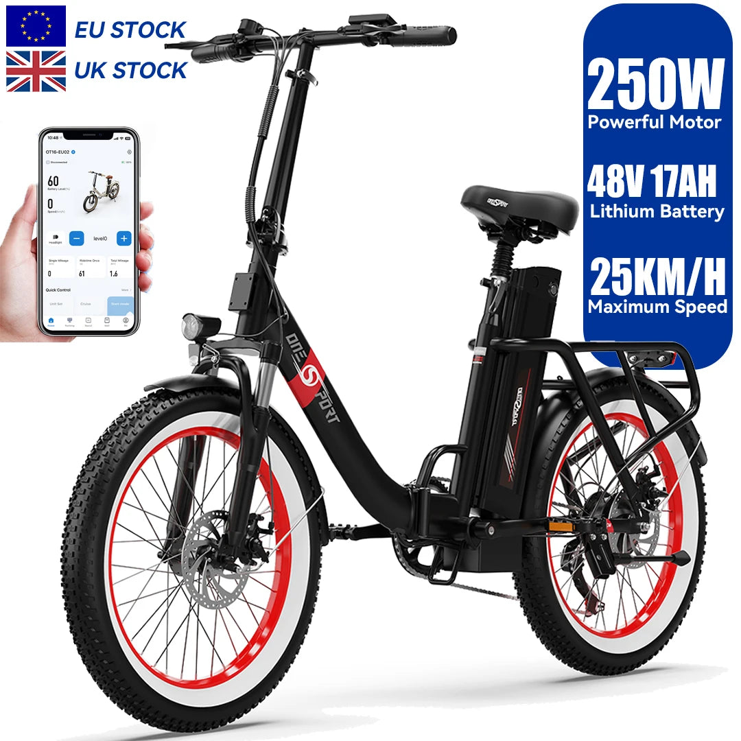 ONESPORT Customization EU UK Direct Shipping Stock Foldable EBike Electric Bike City Electric Bicycle Bicicleta Electrica E Bike-7