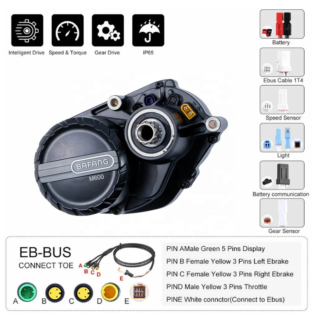 Wholesale BAFANG Mid Drive Ebike Conversion Kit 48V 500W 1000W M600 M620 Torque E Bike Electric Bike Conversion Kit with Battery-2