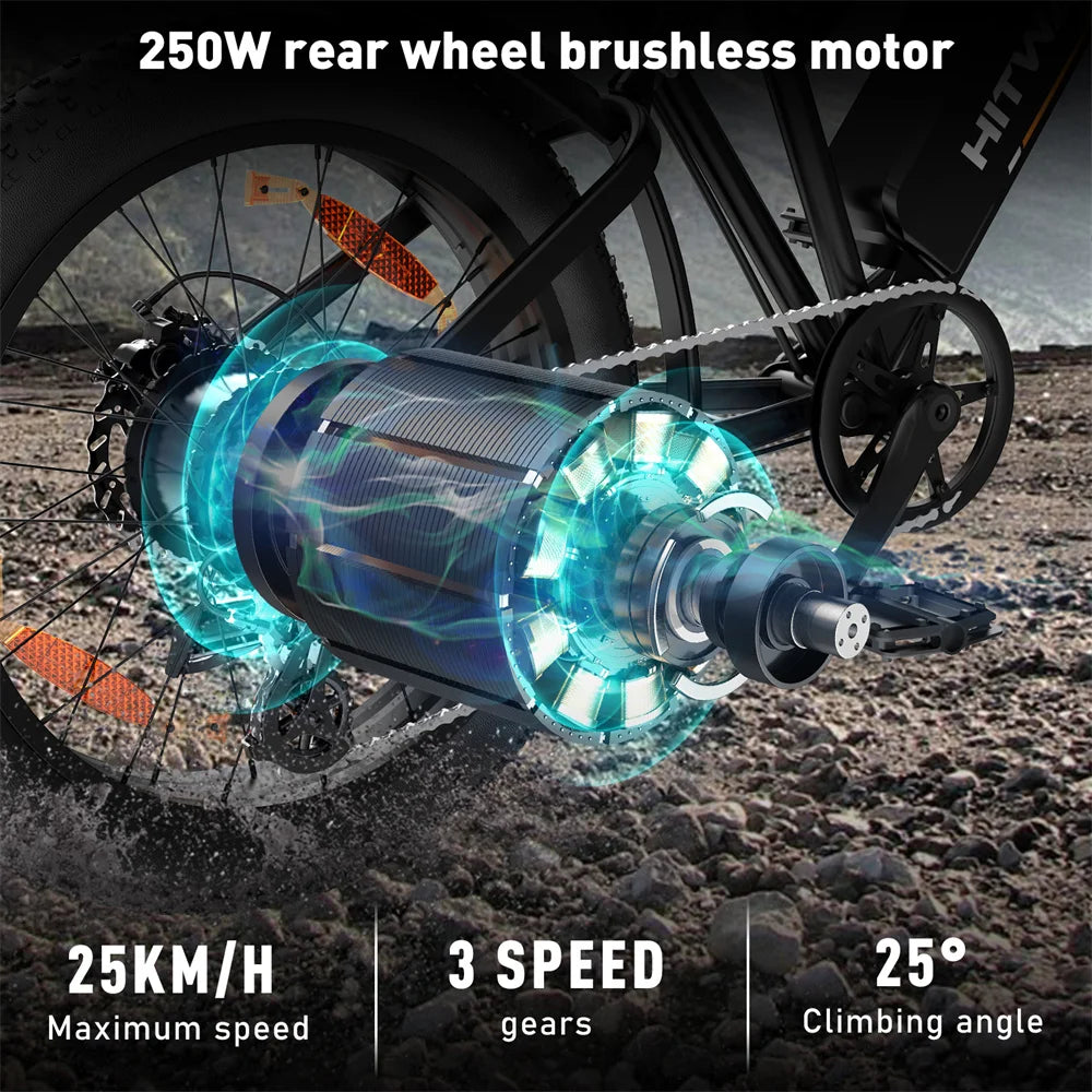 HITWAY BK29 Wholesale 48V 15Ah 250W 20"*4.0 Fat Tire Electric Mountain Bike, All-Terrain E-Bike for Off-Road Riding, CE-1