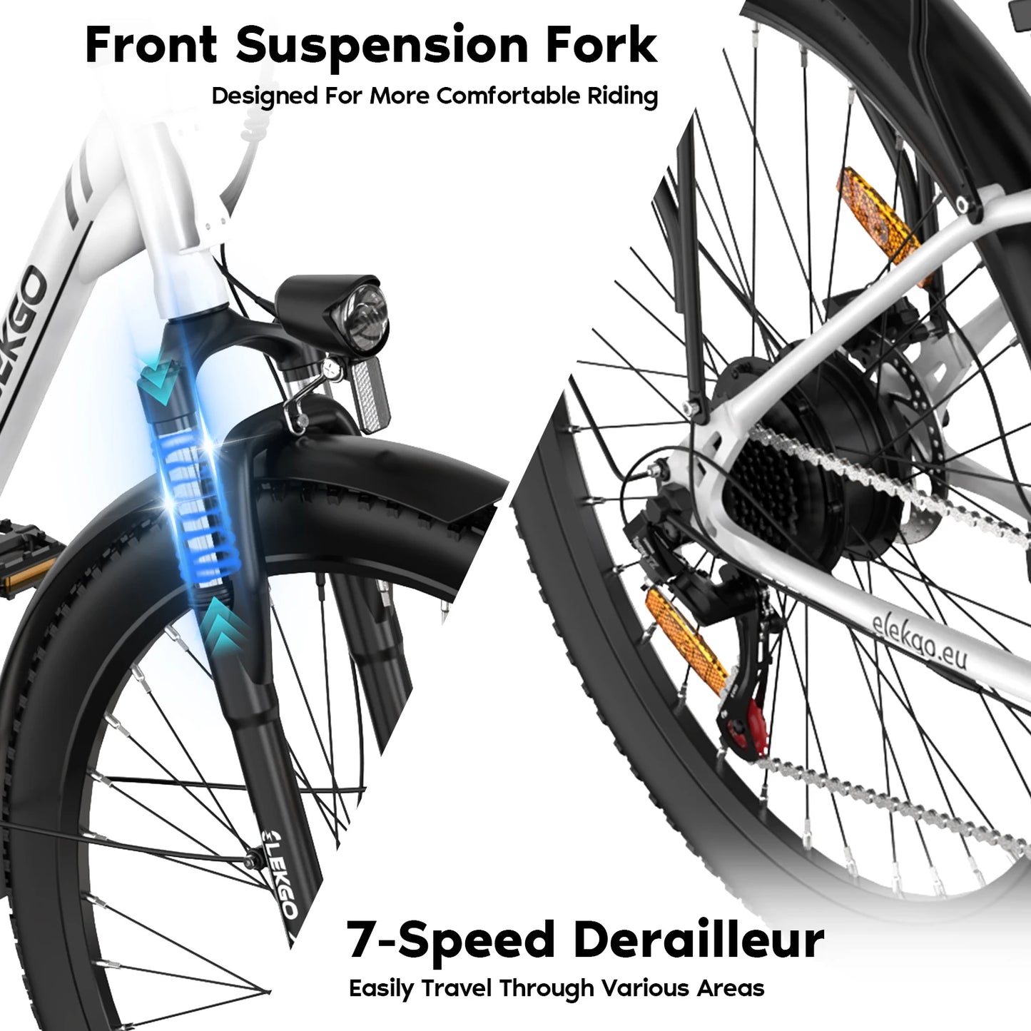 EU UK Warehouse ELEKGO EGO31 Wholesale Comfortable 28" Commuting Electric Road Bike 7 Speed-4