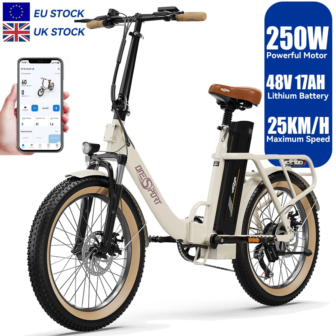 ONESPORT Customization EU UK Direct Shipping Stock Foldable EBike Electric Bike City Electric Bicycle Bicicleta Electrica E Bike-8