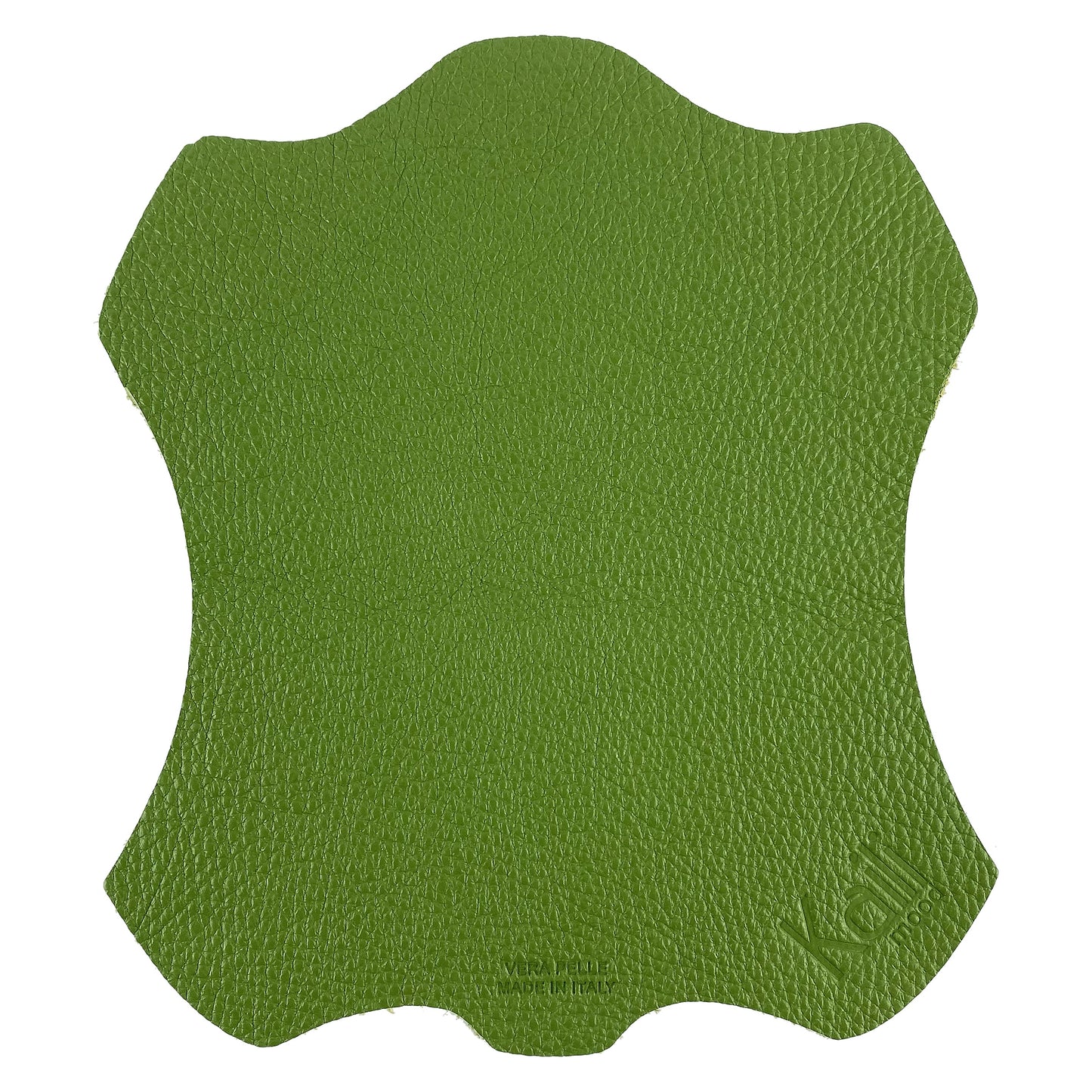 K0001EB | Mouse pad Made in Italy in genuine full grain leather, dollar grain - Green color - Dimensions: 20 x 23 cm - Packaging: TNT tubular bag-0