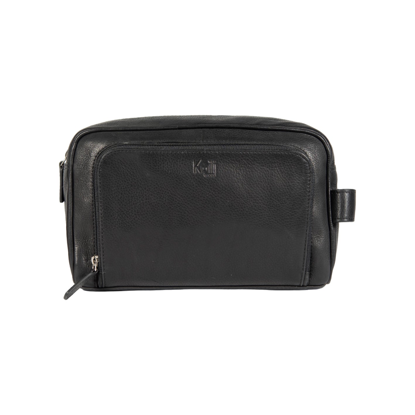 K0025AB | Beauty Case con maniglia laterale in Vera Pelle pieno fiore con leggera grana – Colore Nero. Chiusura con lampo, Dimensioni: cm 25 x 16 x 12. Confezione: Sacchetto Tnt-1