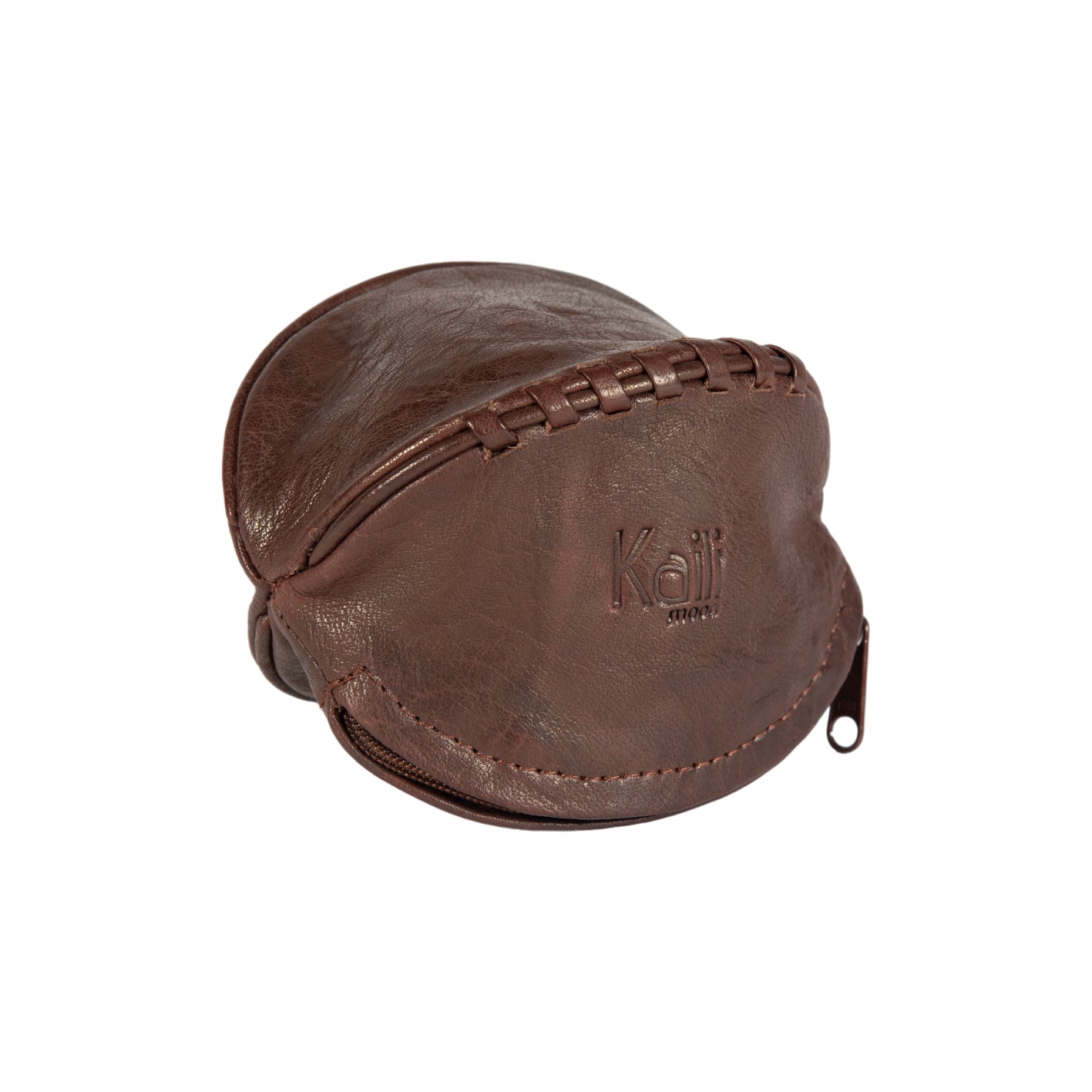 K10655BB | Mini Clutch/Key Ring in Genuine Full Grain Leather, Flywheel. Color dark brown. Polished Nickel Accessories. Dimensions: 12.5 x 7.5 x 7.5 cm. Packaging: TNT bag-1