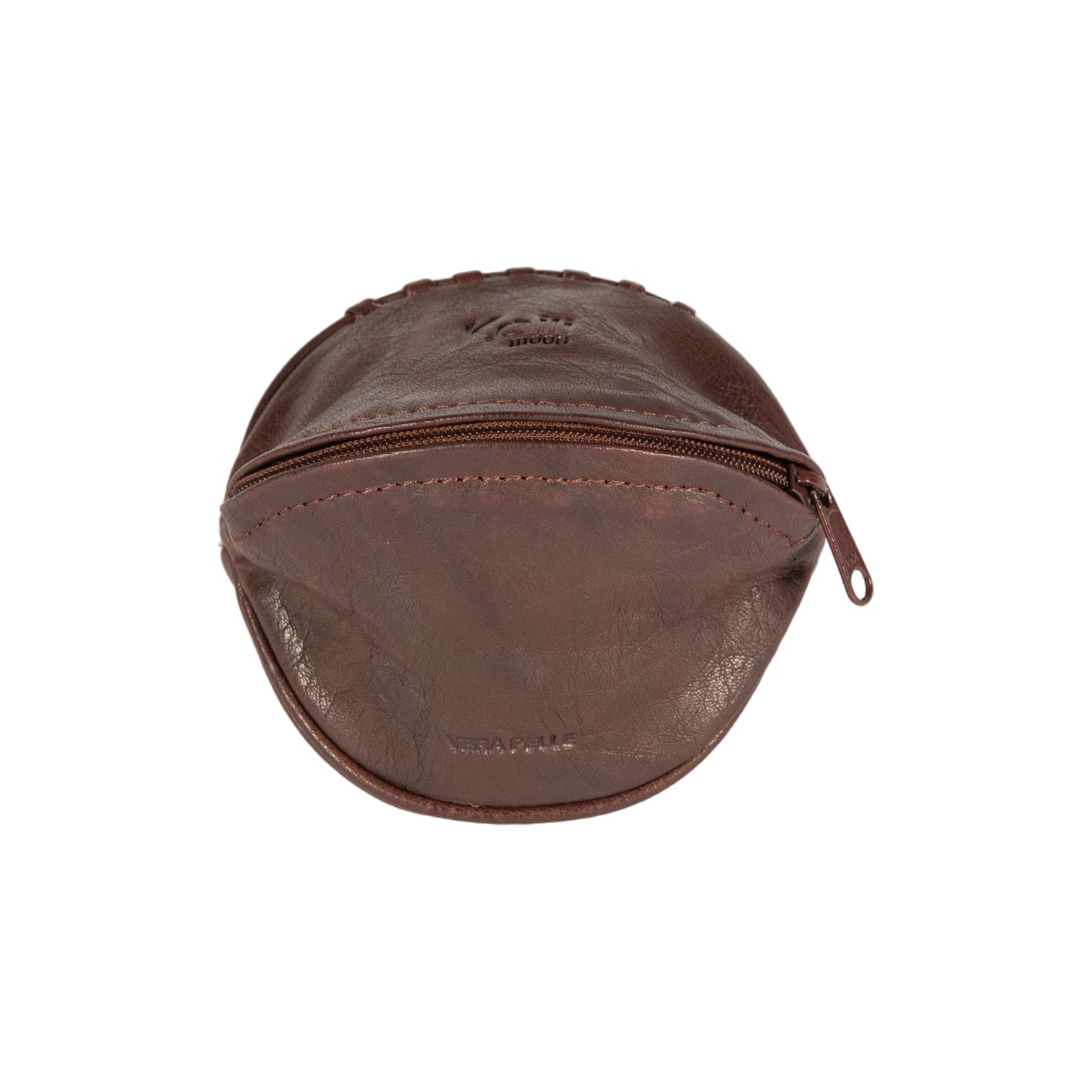 K10655BB | Mini Clutch/Key Ring in Genuine Full Grain Leather, Flywheel. Color dark brown. Polished Nickel Accessories. Dimensions: 12.5 x 7.5 x 7.5 cm. Packaging: TNT bag-2