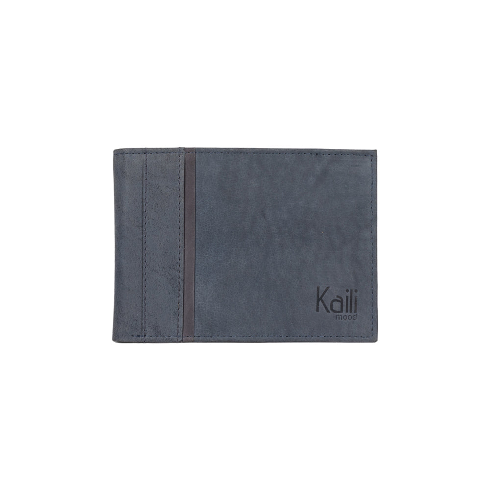 K12204DF | Portafogli Uomo in Vera Pelle pieno fiore, Naked. Colore Blu. Protezione RFID. Dimensioni da chiuso: cm 12,5 x 9,5 x 2. Confezione: Scatola regalo fondo/coperchio-3