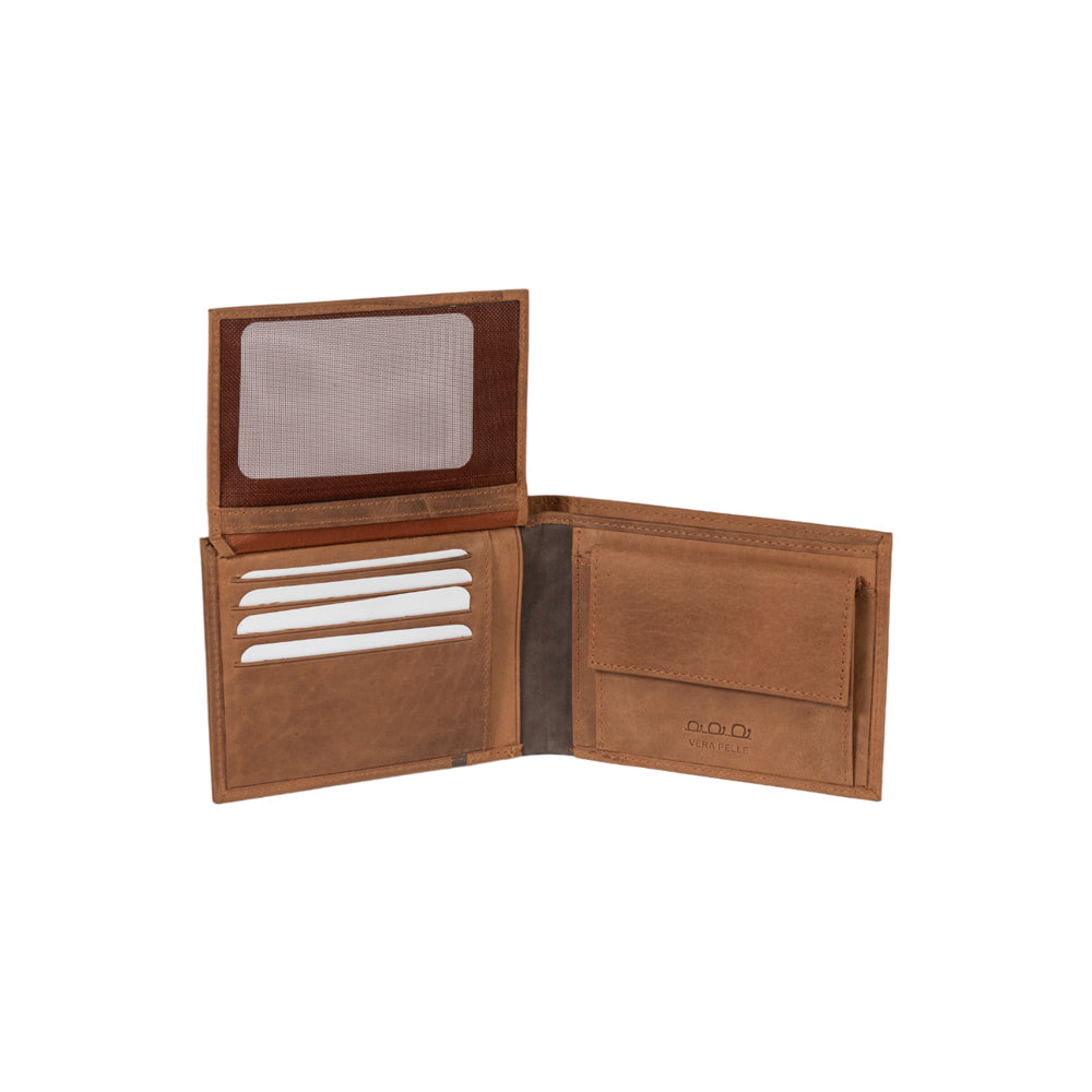 K12204UB | Men's Wallet in Genuine Full Grain Leather, Naked. Leather Color. RFID Protection. Closed Dimensions: 12.5 x 9.5 x 2 cm. Packaging: Gift box bottom/lid-2