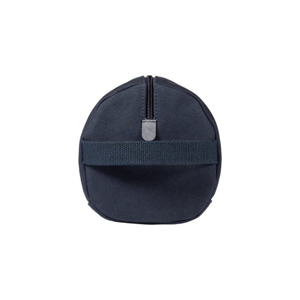 K2005DF | Beauty Case in Canvas 100% Cotton/Genuine Full Grain Leather, Naked. Color Blue. Side handle. Zip closure. Dimensions: cm 25 x 15 x 17. Packaging: Tnt bag-2
