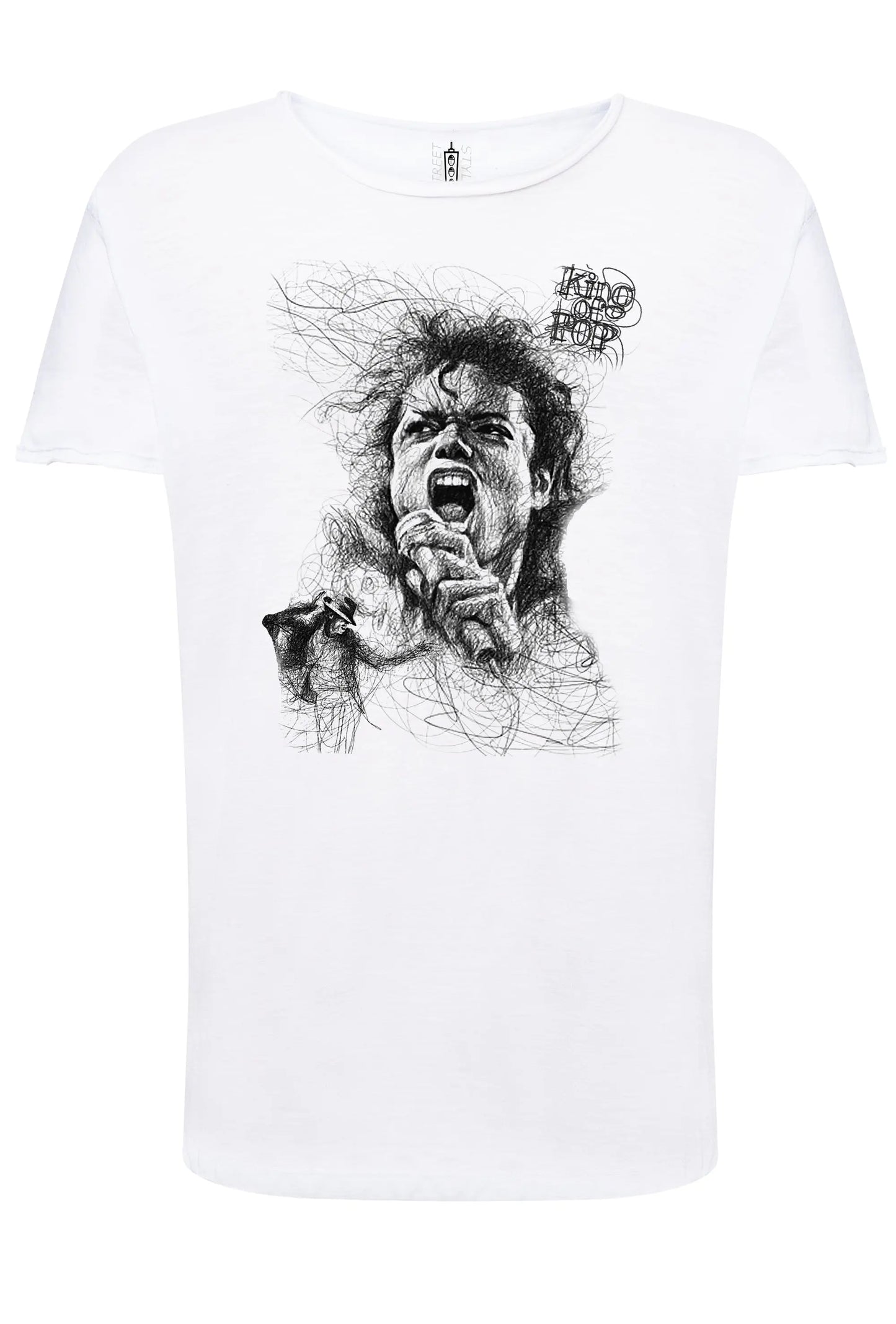 King of Pop The Legend Stilizzato Soggetto Cantante 18-42 T-shirt Urban Slub Men Uomo 100% Cotone Fiammato JK STREET STYLE