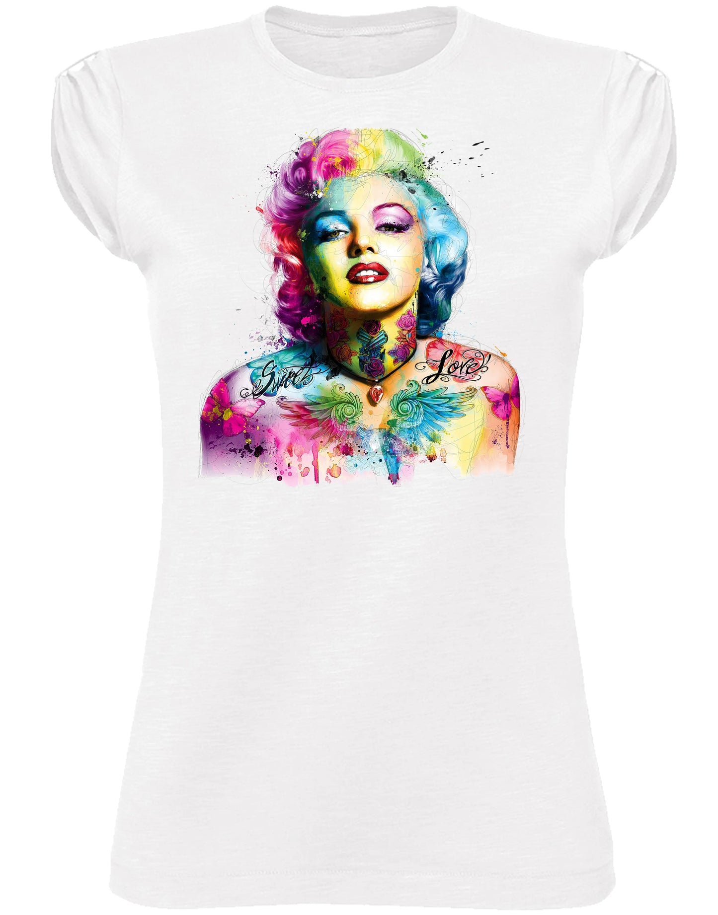 Marylin Monroe Stilizzato Color Attrice Cinema 18-20-14 Moda Urban Slub Lady Donna 100% Cotone Fiammato BS STREET STYLE