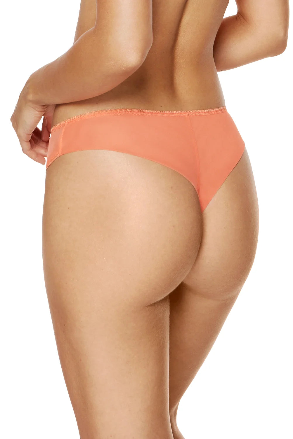 Semi Sheer Thong Panty Pamela Peach-1