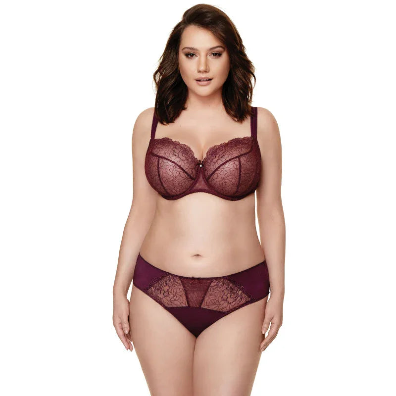 Semi Sheer Low Rise Bikini Panty Pamela Aubergine - STREET STYLE