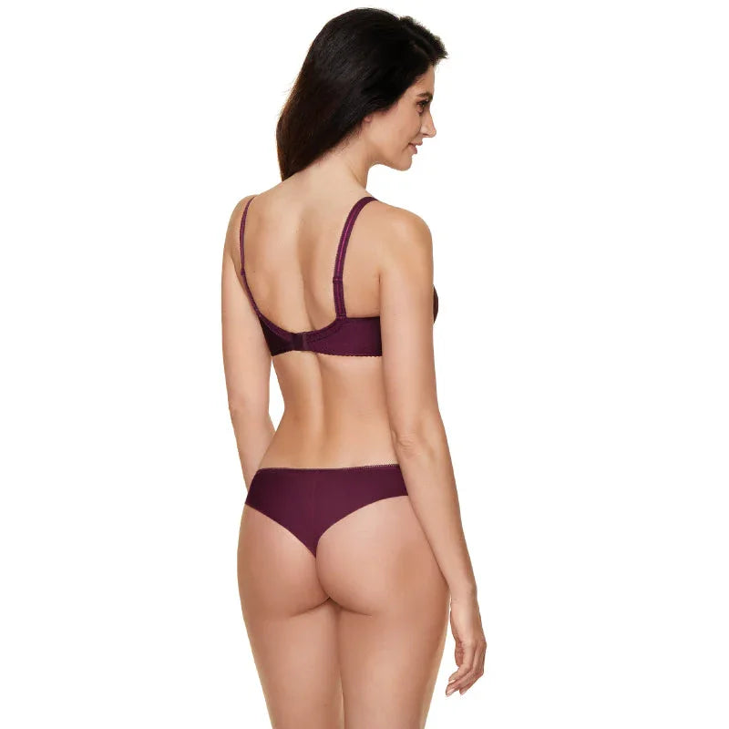 Semi Sheer Thong Panty Pamela Aubergine - STREET STYLE