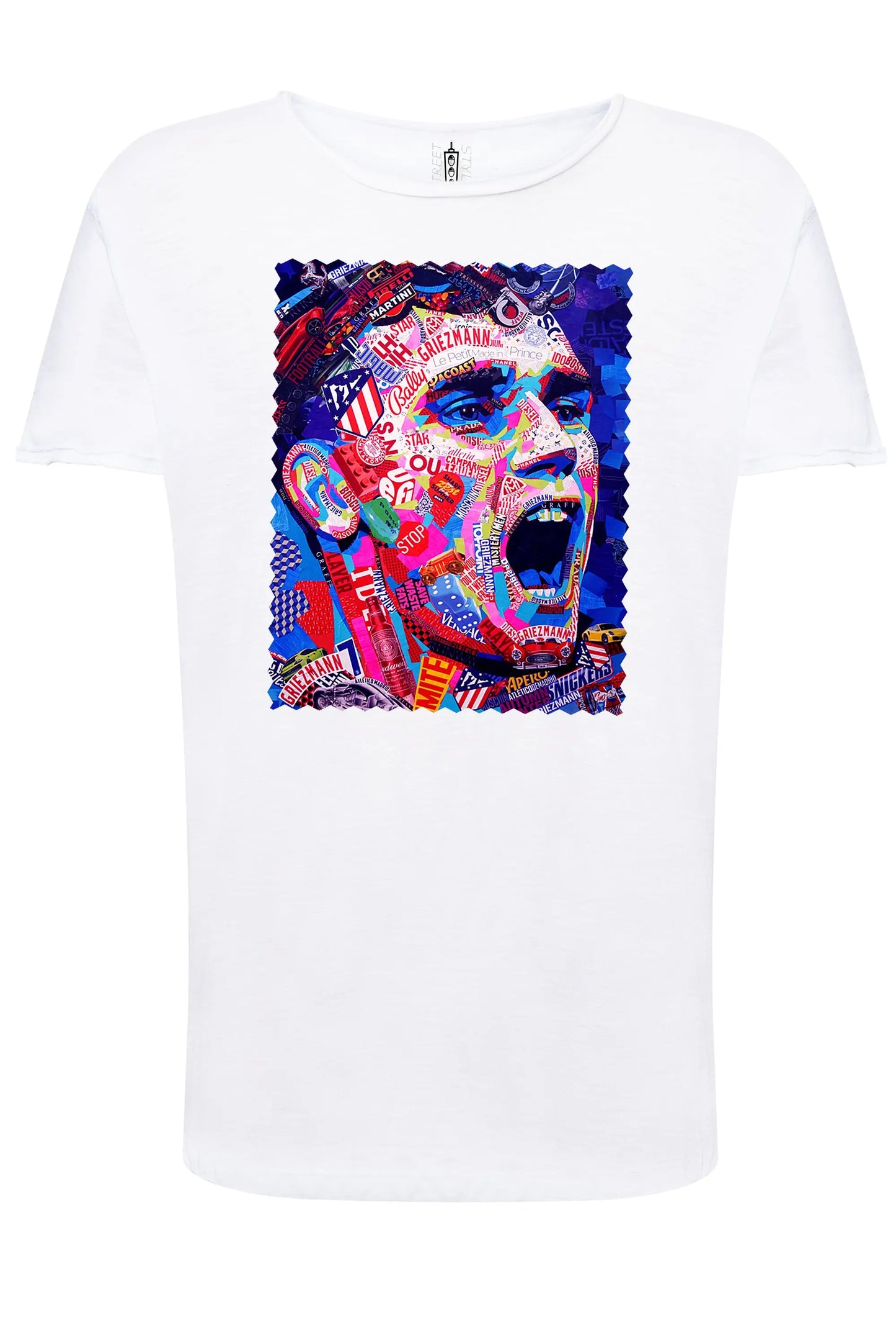 Portrait Griezmann Color Artistico Stilizzato 18-30-25 T-shirt Urban Slub Men Uomo 100% Cotone Fiammato JK STREET STYLE
