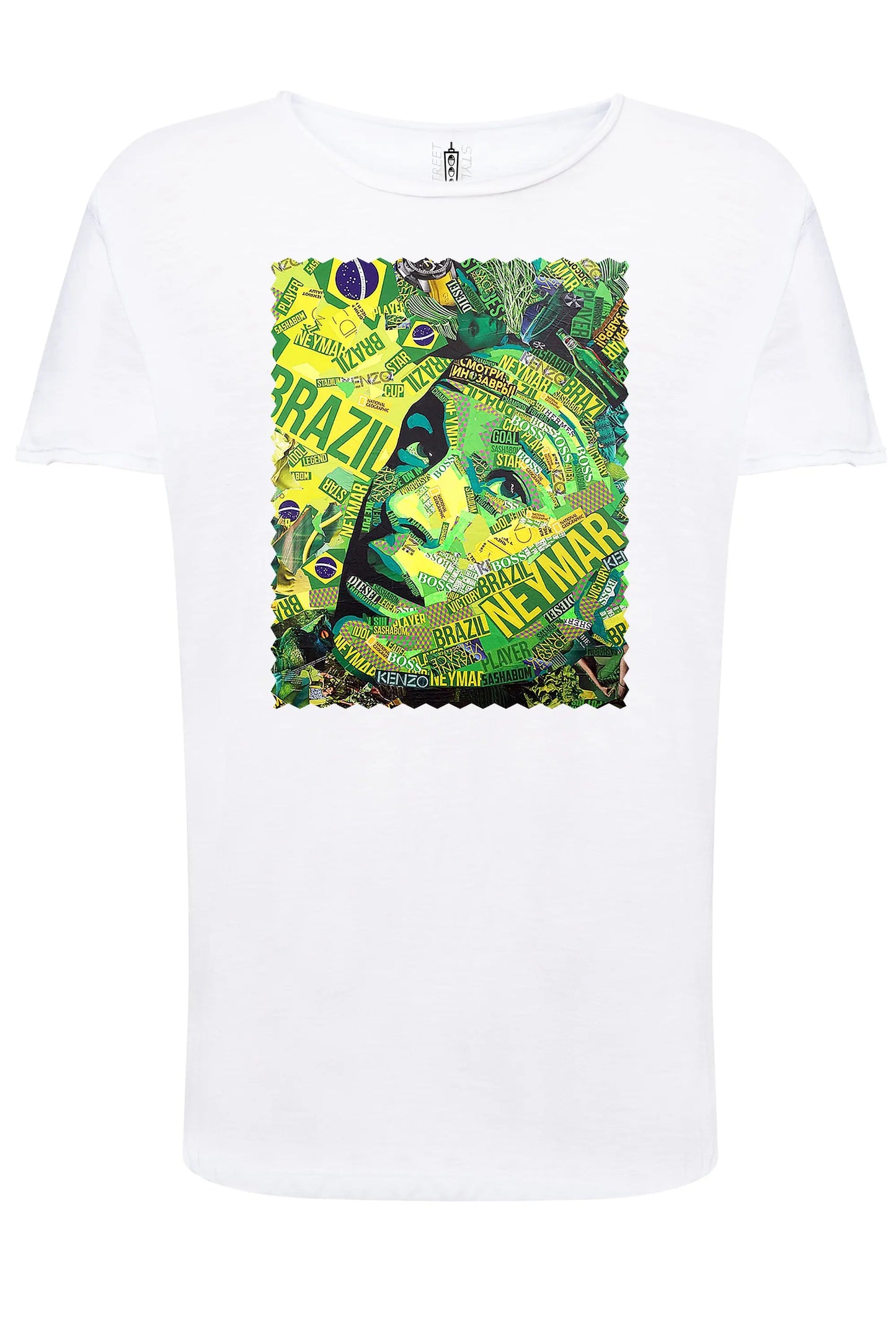 Portrait Neymarp Color Artistico Stilizzato 18-30-22 T-shirt Urban Slub Men Uomo 100% Cotone Fiammato JK STREET STYLE