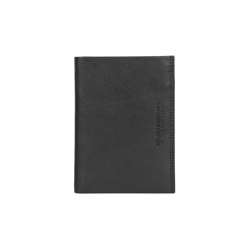 RB12009A | Portafogli Tasconcino Uomo risvoltato in Vera Pelle pieno fiore, con leggera grana. Colore Nero. Protezione RFID. Dimensioni da chiuso: cm 9,5 x 13 x 2. Confezione: Scatola regalo fondo/coperchio-3