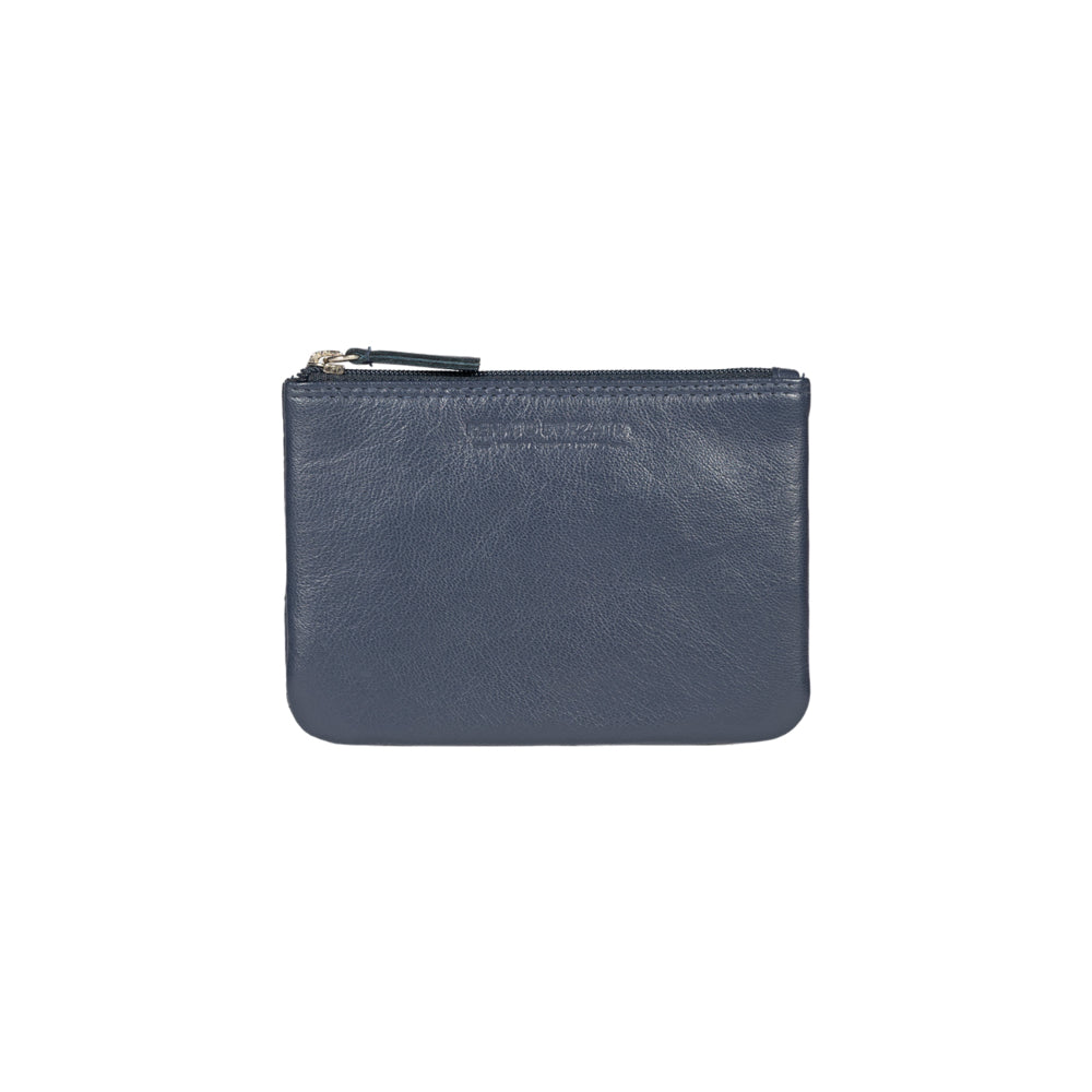 RB12032D | Bustina Portachiavi/Portamonete in Vera Pelle pieno fiore, con leggera grana. Colore Blu. Protezione RFID. Dimensioni: cm 13 x 9 x 0,5. Confezione: Scatola regalo fondo/coperchio-1