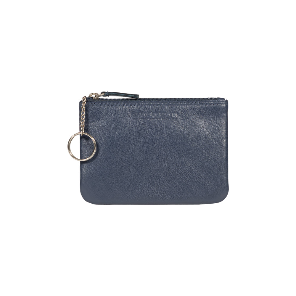 RB12032D | Bustina Portachiavi/Portamonete in Vera Pelle pieno fiore, con leggera grana. Colore Blu. Protezione RFID. Dimensioni: cm 13 x 9 x 0,5. Confezione: Scatola regalo fondo/coperchio-3
