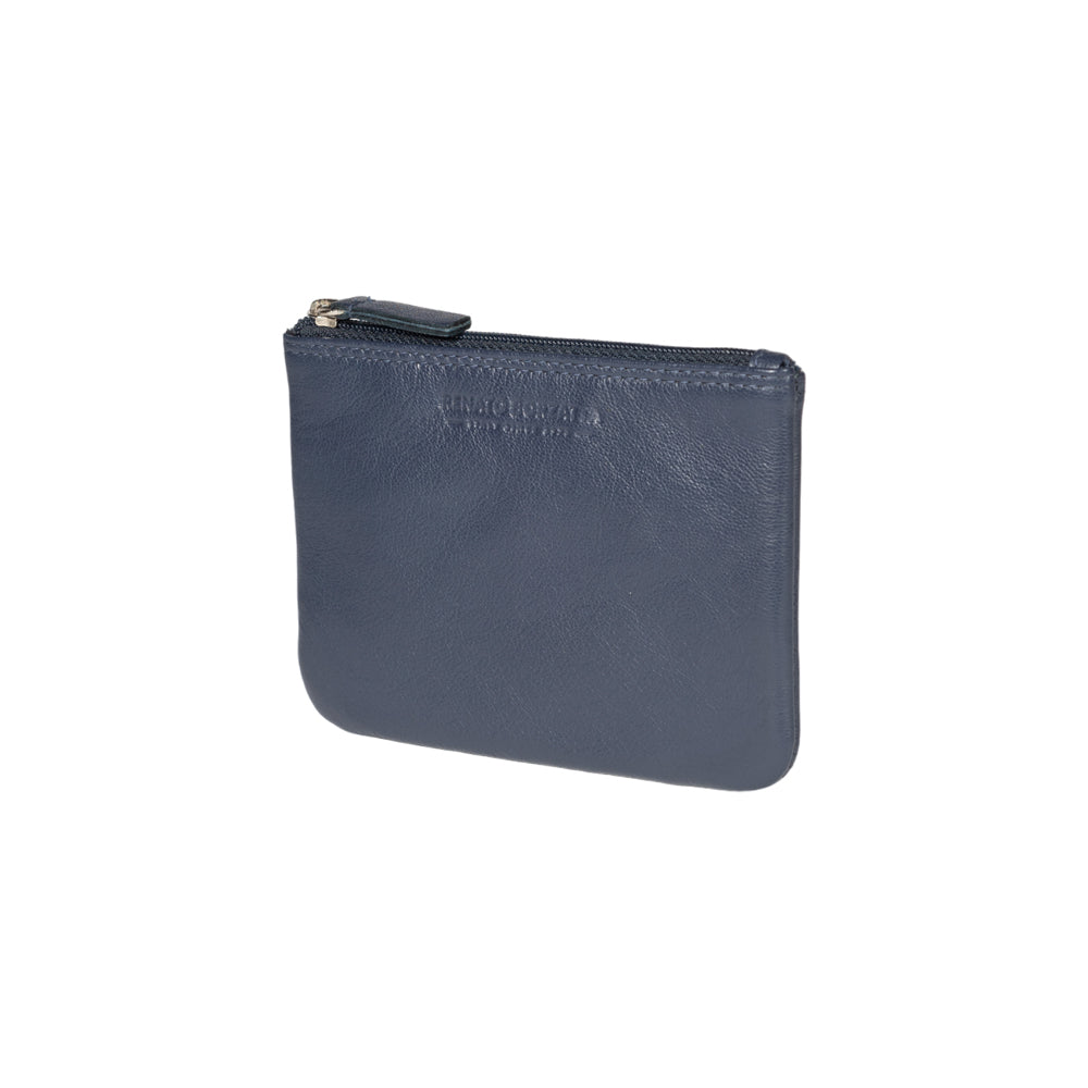 RB12032D | Bustina Portachiavi/Portamonete in Vera Pelle pieno fiore, con leggera grana. Colore Blu. Protezione RFID. Dimensioni: cm 13 x 9 x 0,5. Confezione: Scatola regalo fondo/coperchio-0