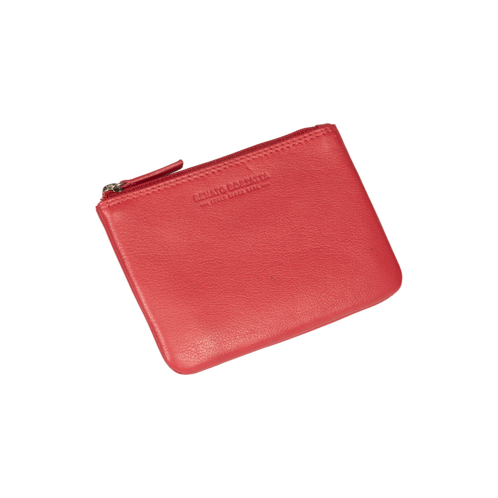 RB12032V | Bustina Portachiavi/Portamonete in Vera Pelle pieno fiore, con leggera grana. Colore Rosso. Protezione RFID. Dimensioni: cm 13 x 9 x 0,5. Confezione: Scatola regalo fondo/coperchio (copia)-2