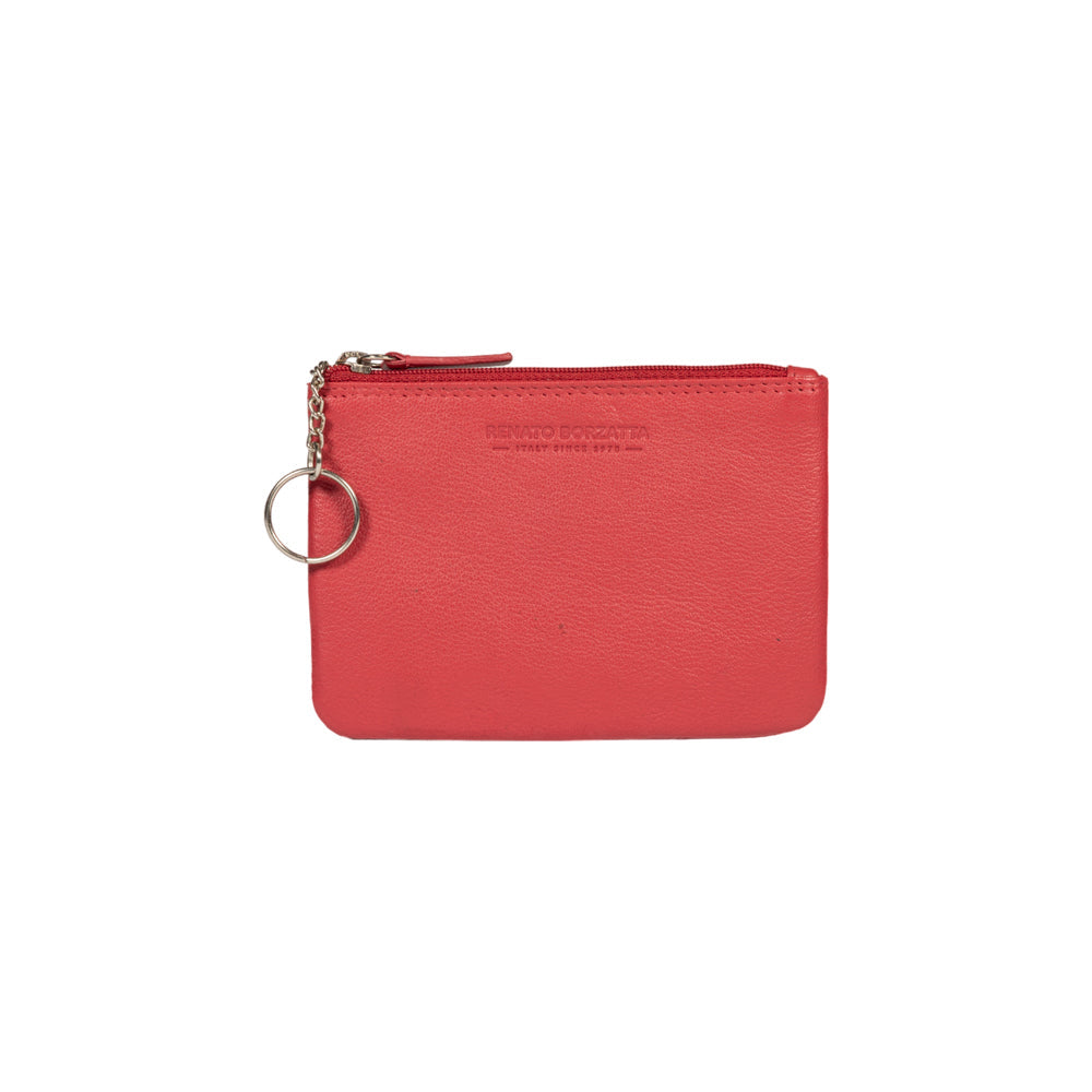 RB12032V | Bustina Portachiavi/Portamonete in Vera Pelle pieno fiore, con leggera grana. Colore Rosso. Protezione RFID. Dimensioni: cm 13 x 9 x 0,5. Confezione: Scatola regalo fondo/coperchio (copia)-3