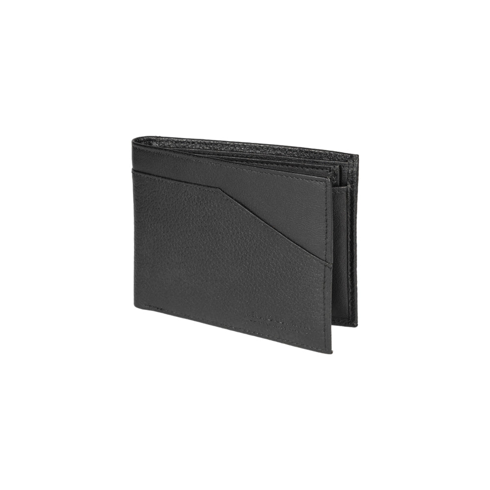 RB12106A | Portafogli Uomo in Vera Pelle pieno fiore, grana dollaro/leggera. Colore Nero. Protezione RFID. Dimensioni da chiuso: cm 12,5 x 9,5 x 2. Confezione: Scatola regalo fondo/coperchio-0