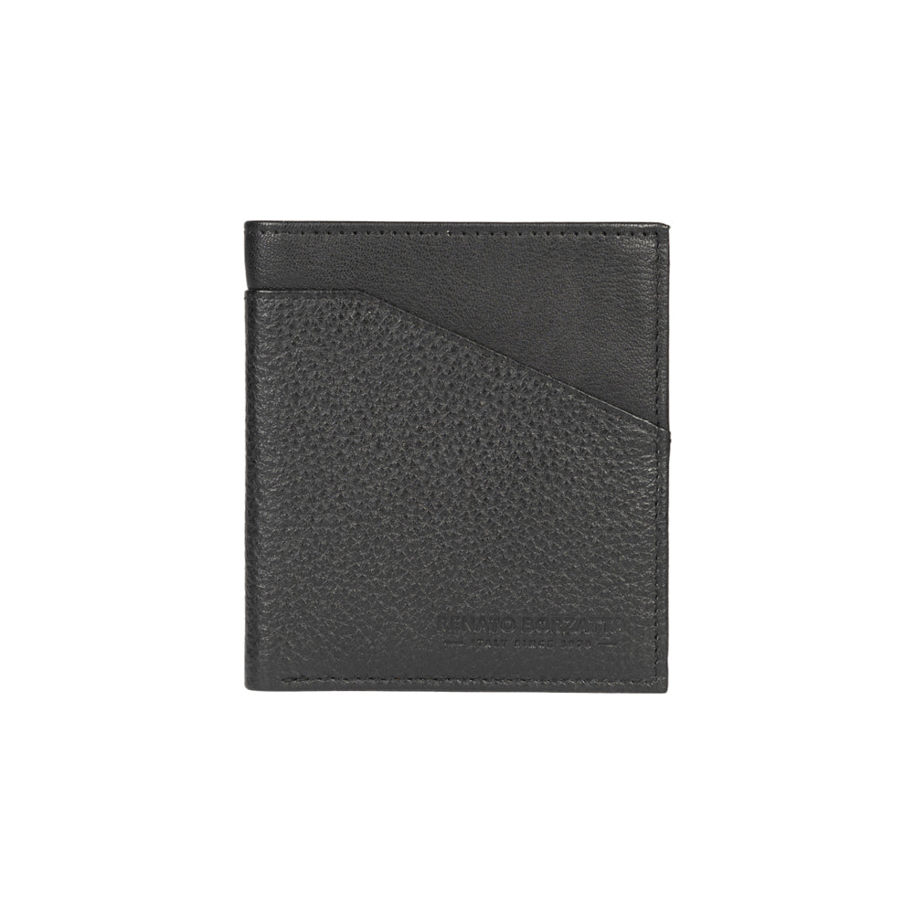 RB12113A | Portafogli Verticale in Vera Pelle pieno fiore, grana dollaro/leggera. Colore Nero. Protezione RFID. Dimensioni da chiuso: cm 9,5 x 10 x 1. Confezione: Scatola regalo fondo/coperchio-2