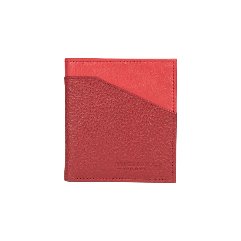 RB12113V| Portafogli Verticale in Vera Pelle pieno fiore, grana dollaro/leggera. Colore Rosso. Protezione RFID. Dimensioni da chiuso: cm 9,5 x 10 x 1. Confezione: Scatola regalo fondo/coperchio-2