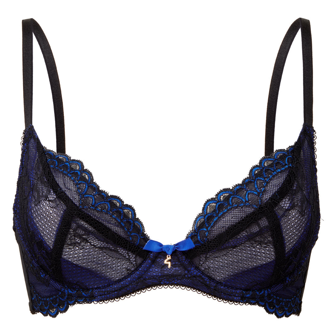 Gossard Superboost Lace Blue Sheer Plunge Bra-4
