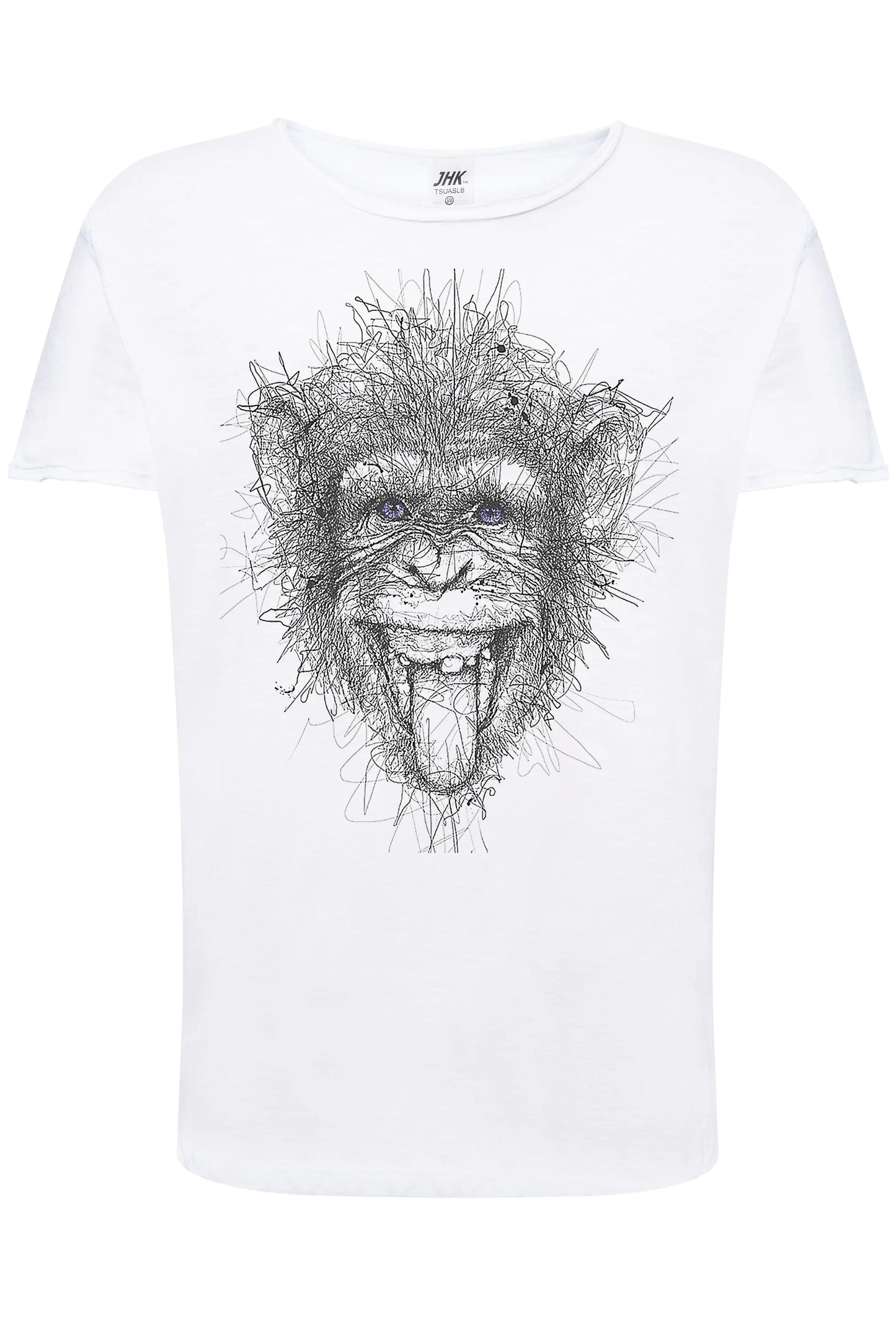 Scimmia Stilizzato Color Cantante Soggetto 18-73 T-shirt Urban Slub Men Uomo 100% Cotone Fiammato BS STREET STYLE