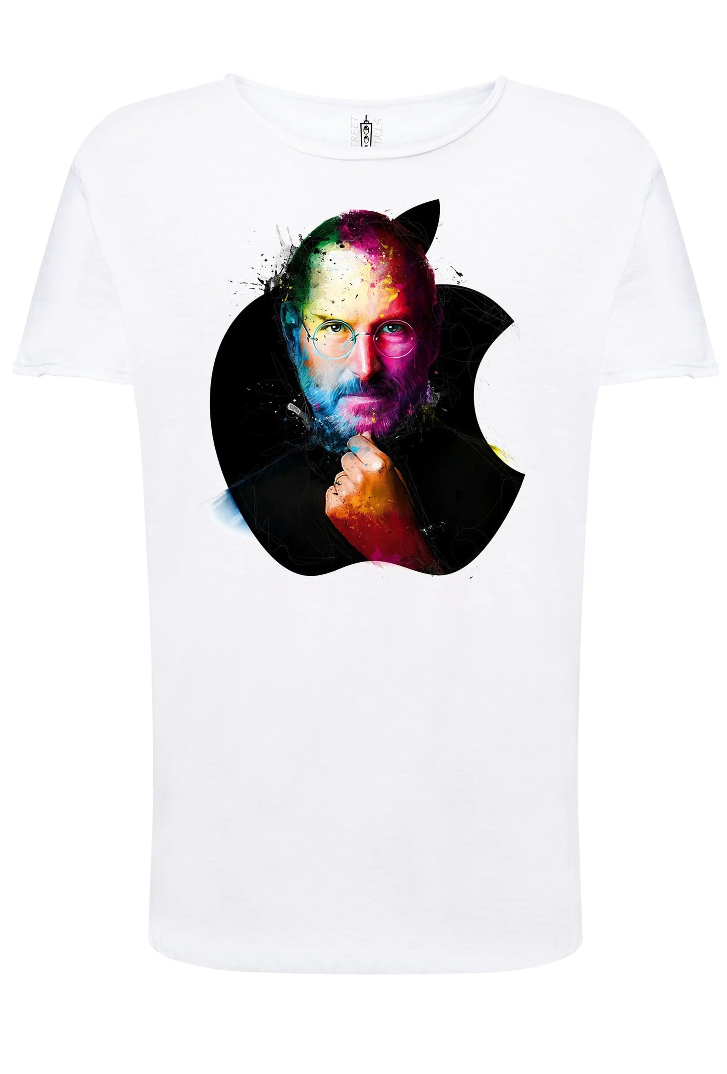 Steve Jobs Color Artistico Stilizzato 18-20-50 T-shirt Urban Slub Men Uomo 100% Cotone Fiammato JK STREET STYLE