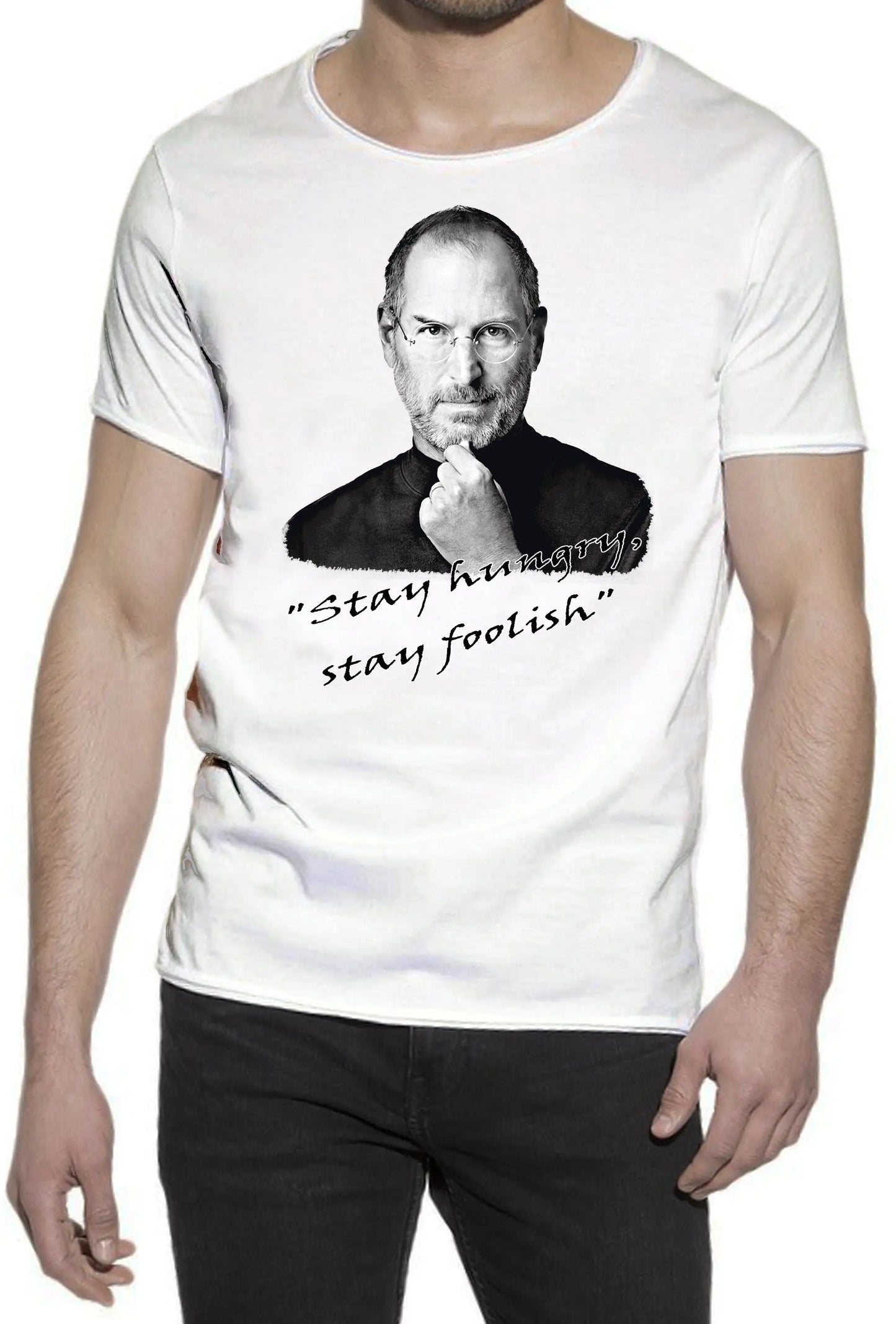 Steve Jobs The Legend Soggetto genio visionario 18-13 T-shirt Urban Slub Men Uomo 100% Cotone Fiammato JK STREET STYLE