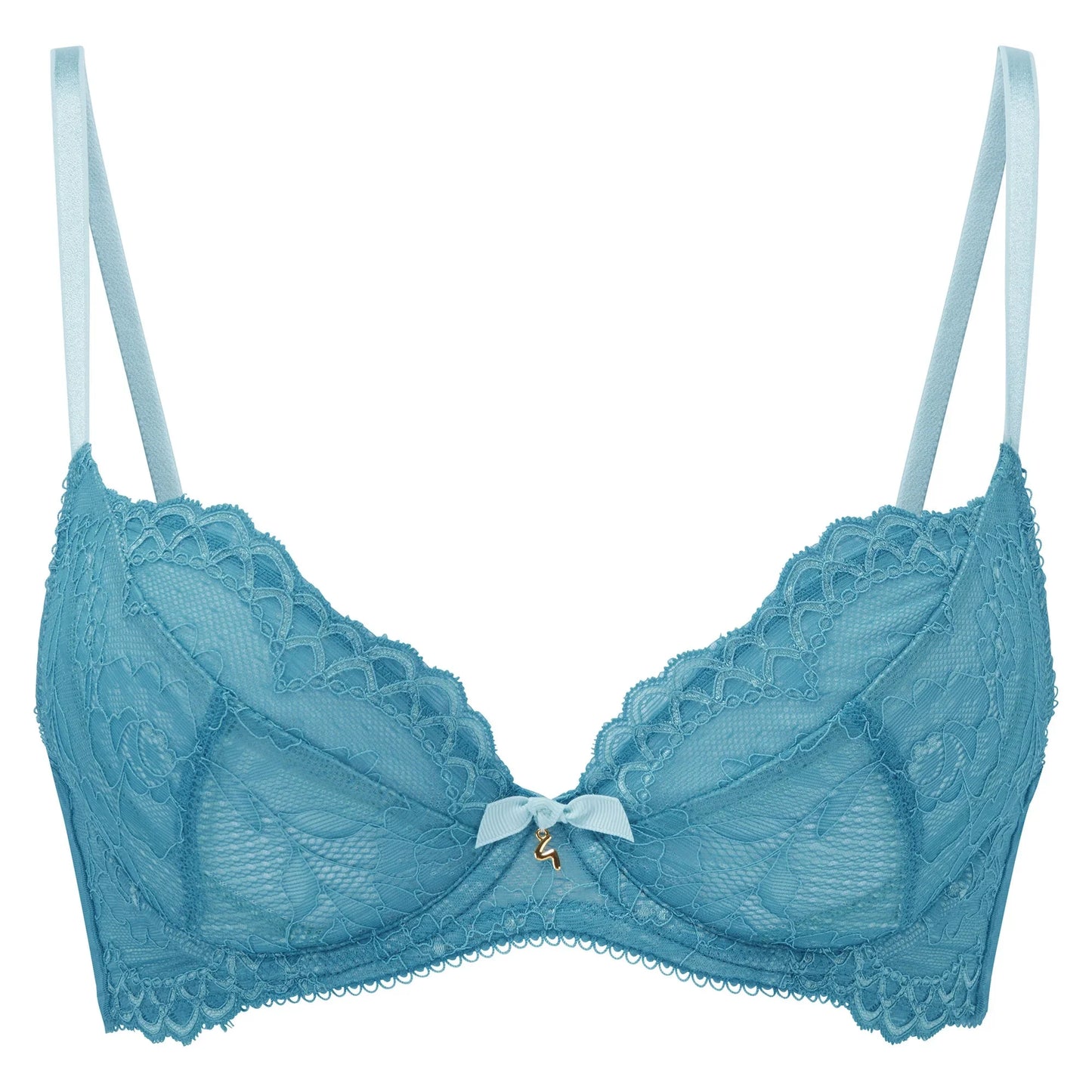 Gossard Superboost Lace Sheer Plunge Bra Ocean Blue - STREET STYLE