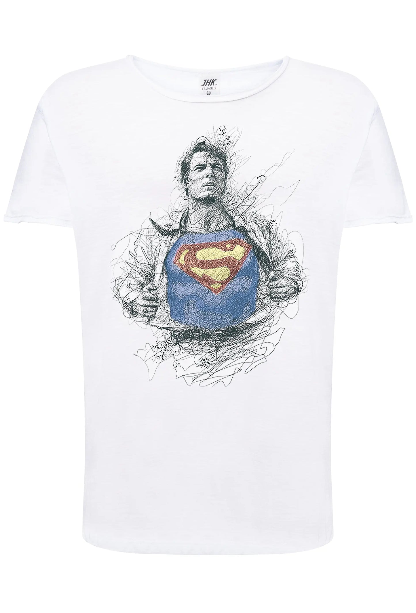 Superman Artistico Stilizzato Super Eroi 18-43 T-shirt Urban Slub Men Uomo 100% Cotone Fiammato JK STREET STYLE