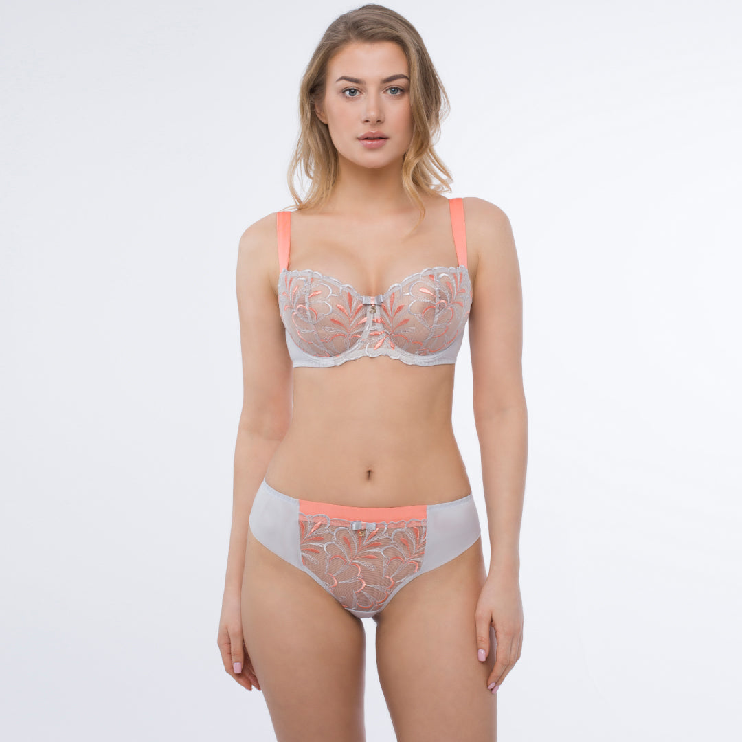 Sheer Mesh Tulle Embroidered Tanga Panty Sweet-3