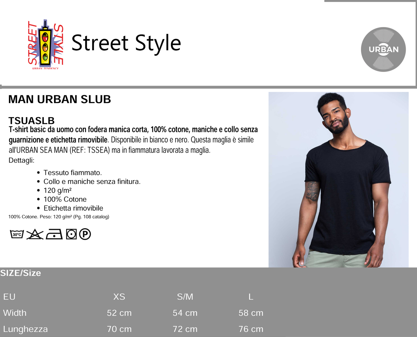Personalizza questa T-shirt Urban Slub Men Uomo 100% Cotone Fiammato JK
