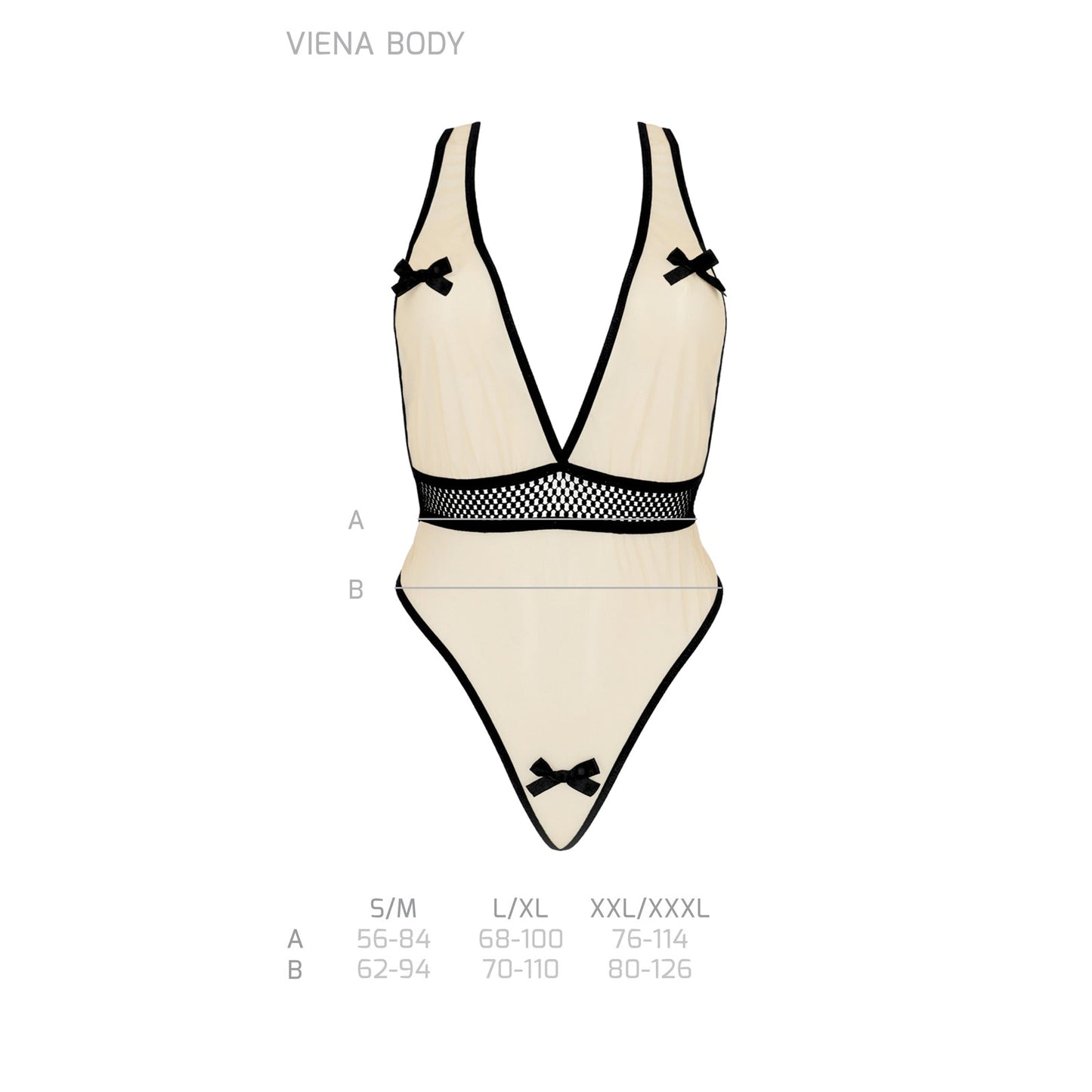 Sheer Mesh Deep V-Neck Bodysuit Passion Viena-2