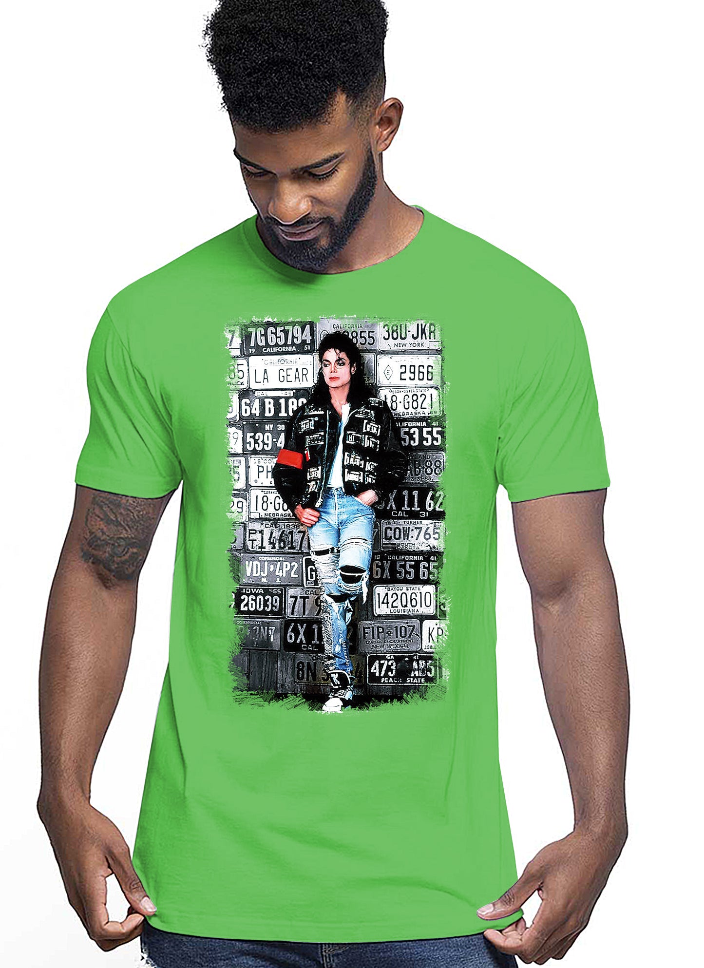 The Legend Michael Jackson Cantante Soggetto 18-20-49-2 T-shirt Urban Men Uomo 100% Cotone Pettinato JK