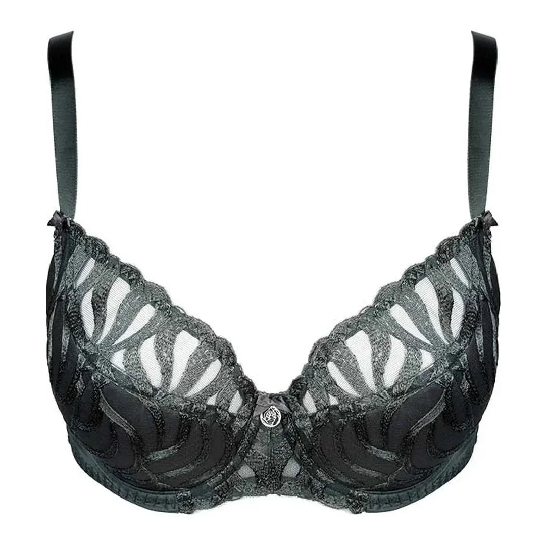 Half-Padded Lace Underwire Bra Emerald - STREET STYLE