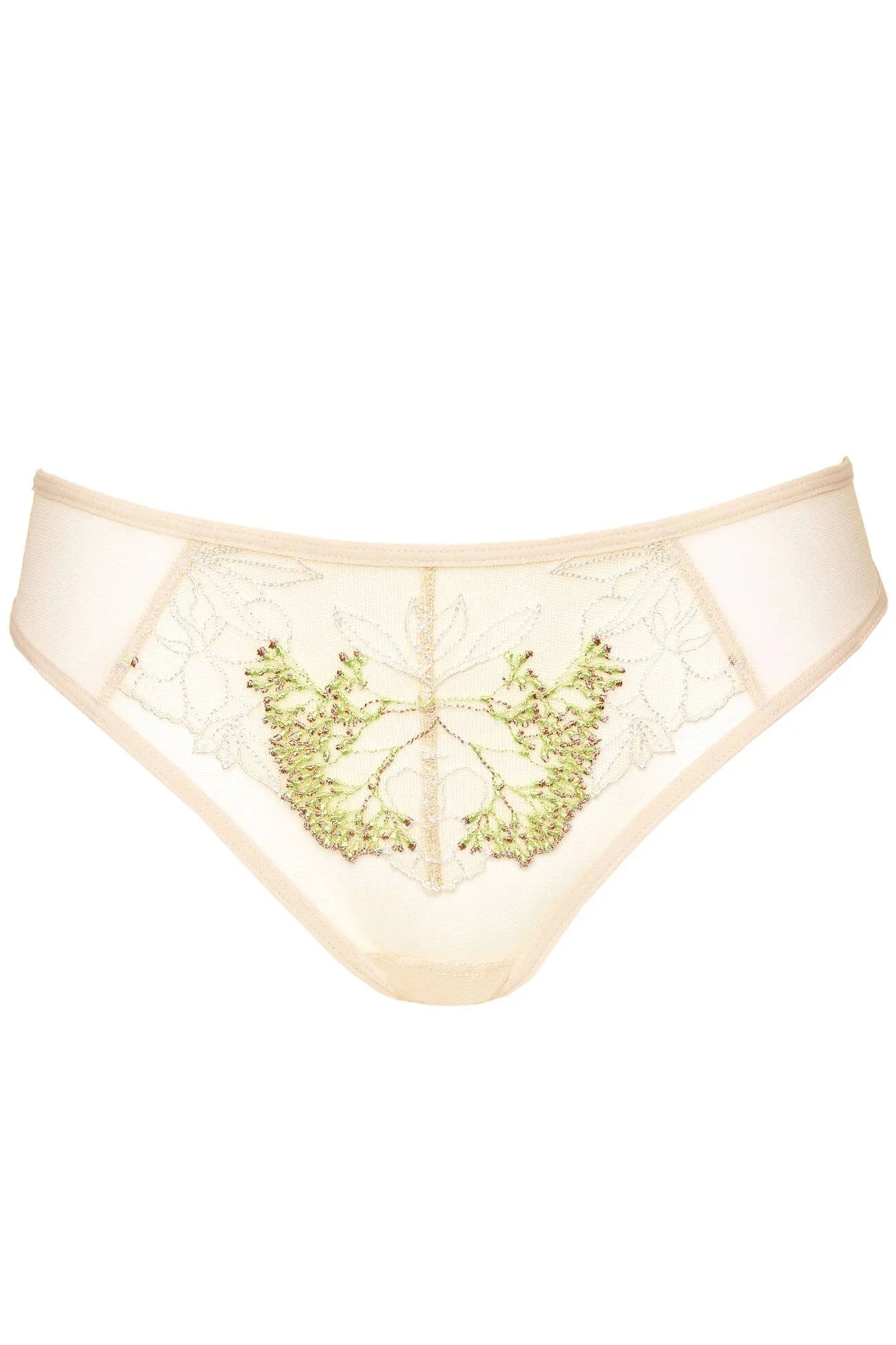 Sheer Mesh Embroidered Brazilian Thong Gorteks Soleil - STREET STYLE