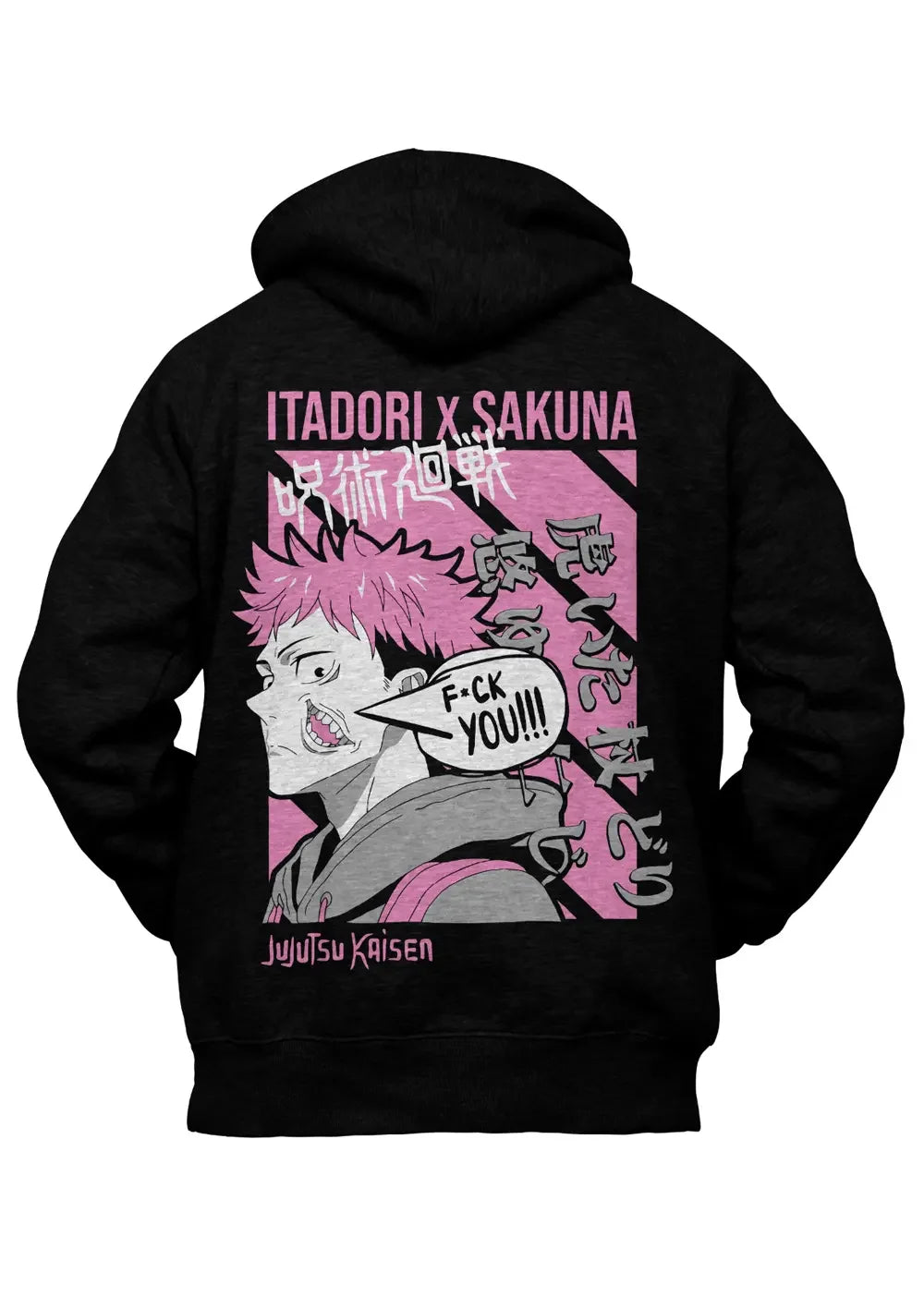 Felpa con Cappuccio Retro Jujutsu Kaisen Itadori Sukuna Anime - STREET STYLE