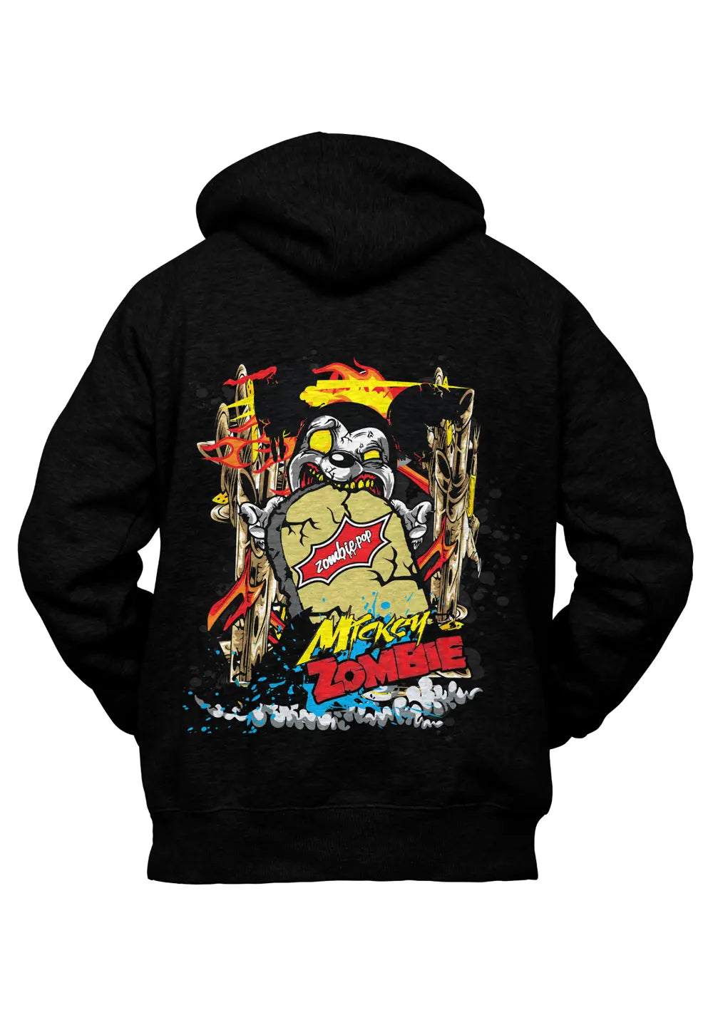 Felpa con Cappuccio Topolino Mickey Mouse Zombie Style-0