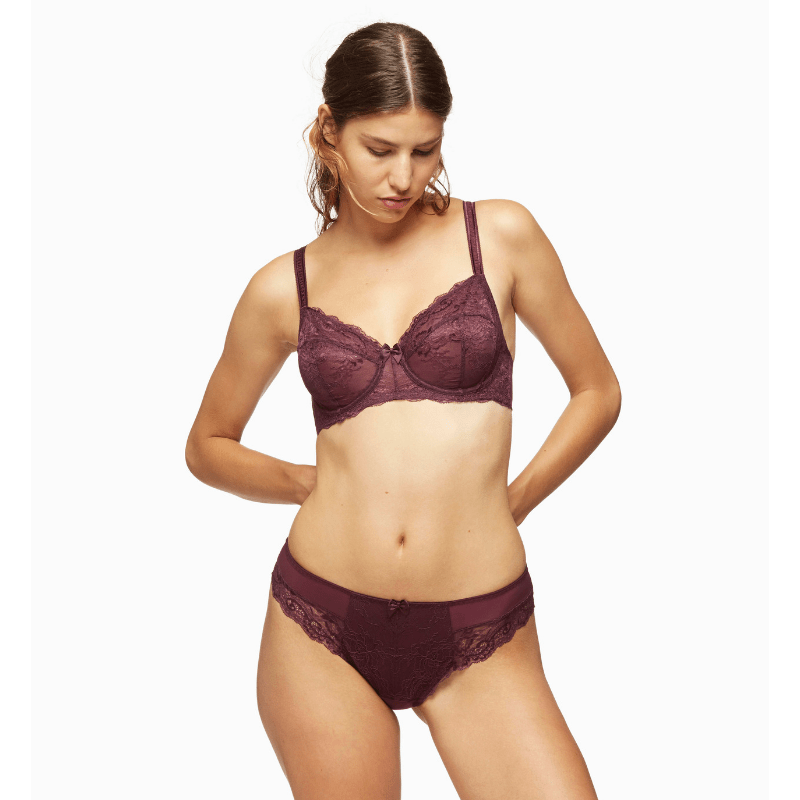 Full Figure Lace Unlined Bra Harlow Elderberry Purple | Blush Lingerie-4