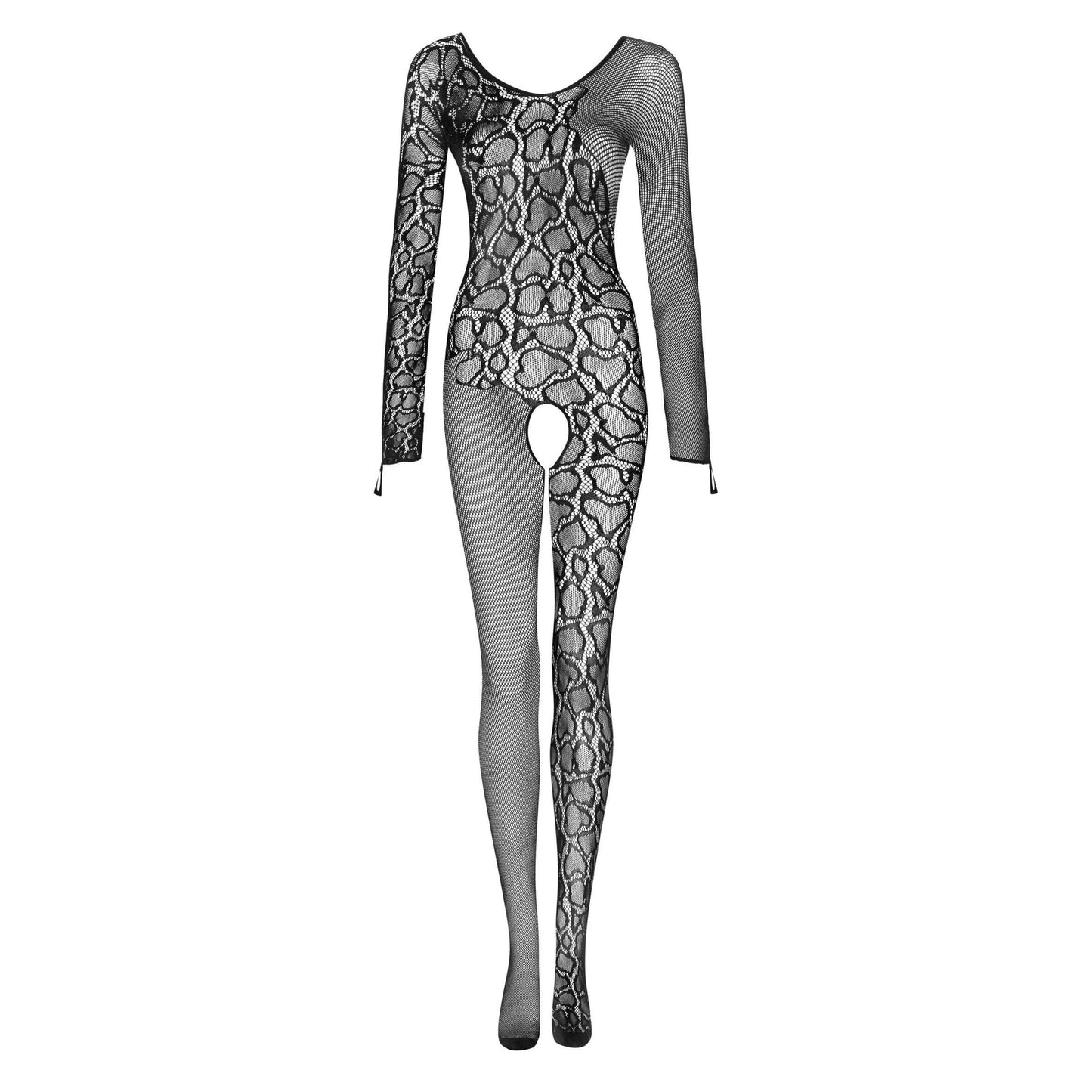 Sexy Crotchless Long Sleeve Bodystocking Obsessive Snake - STREET STYLE