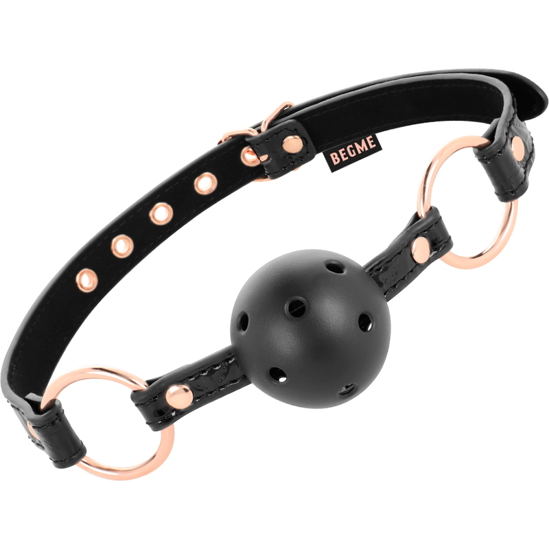BEGME - BLACK EDITION BALL GAG VEGAN IN PELLE-0