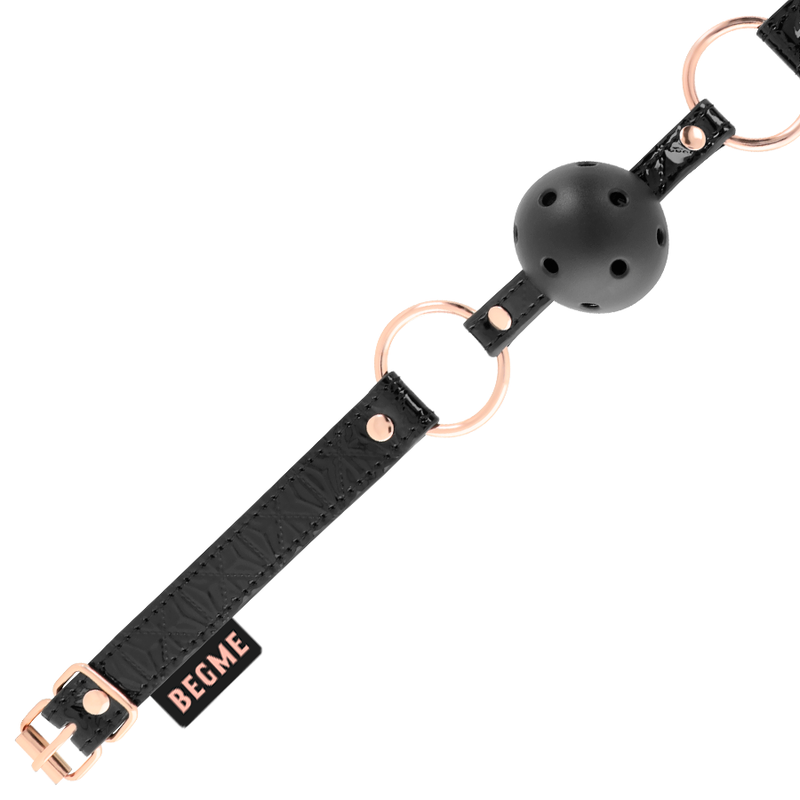 BEGME - BLACK EDITION BALL GAG VEGAN IN PELLE-1