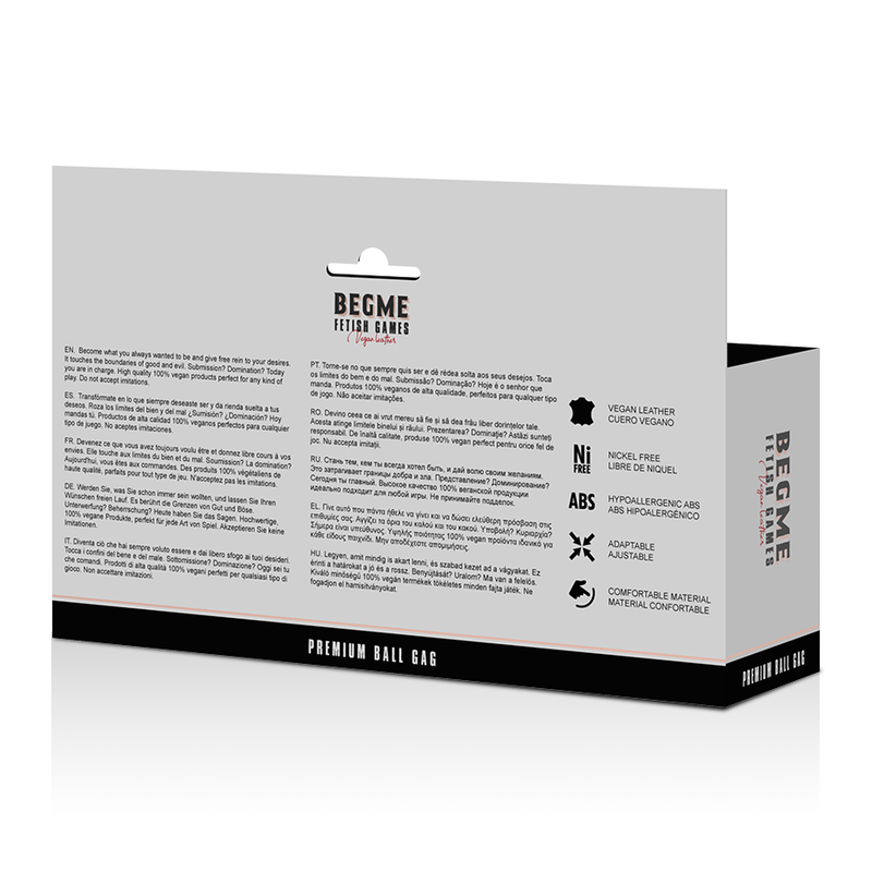 BEGME - BLACK EDITION BALL GAG VEGAN IN PELLE-4