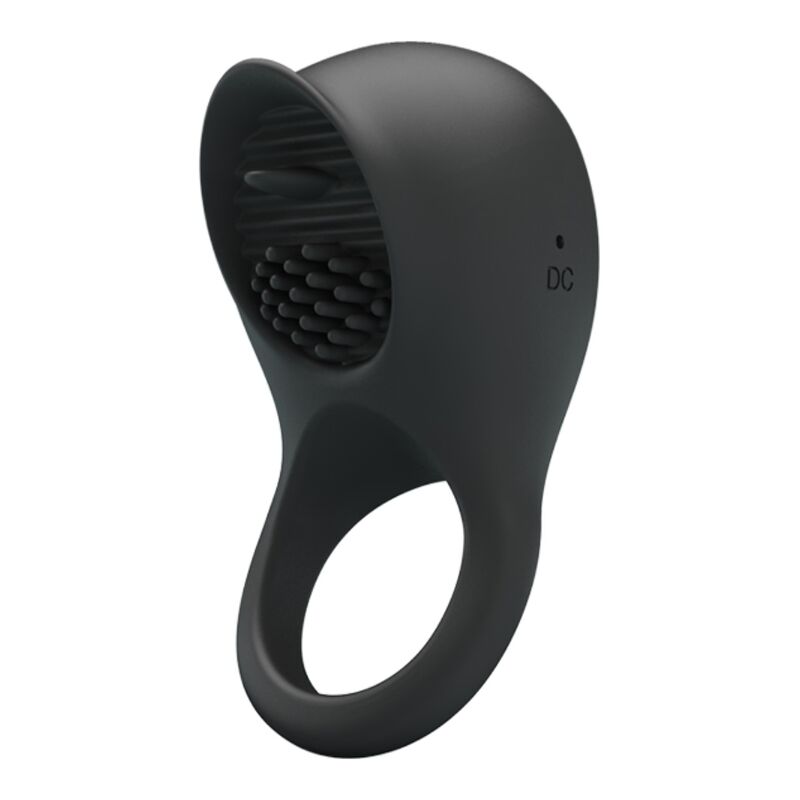 PRETTY LOVE - ANELLO VIBRANTE PER PENE CON LINGUA NERA-0