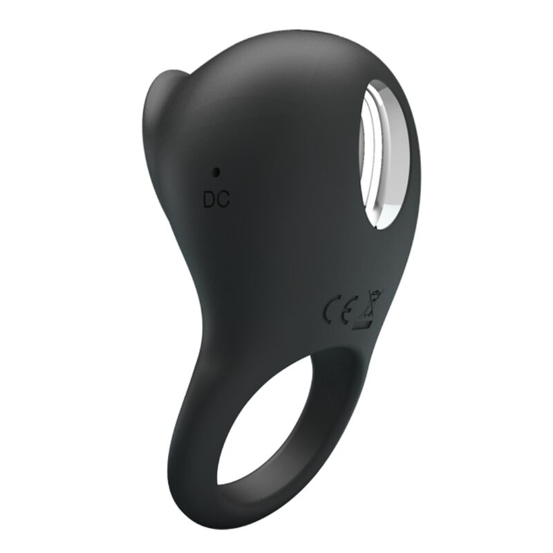PRETTY LOVE - ANELLO VIBRANTE PER PENE CON LINGUA NERA-2