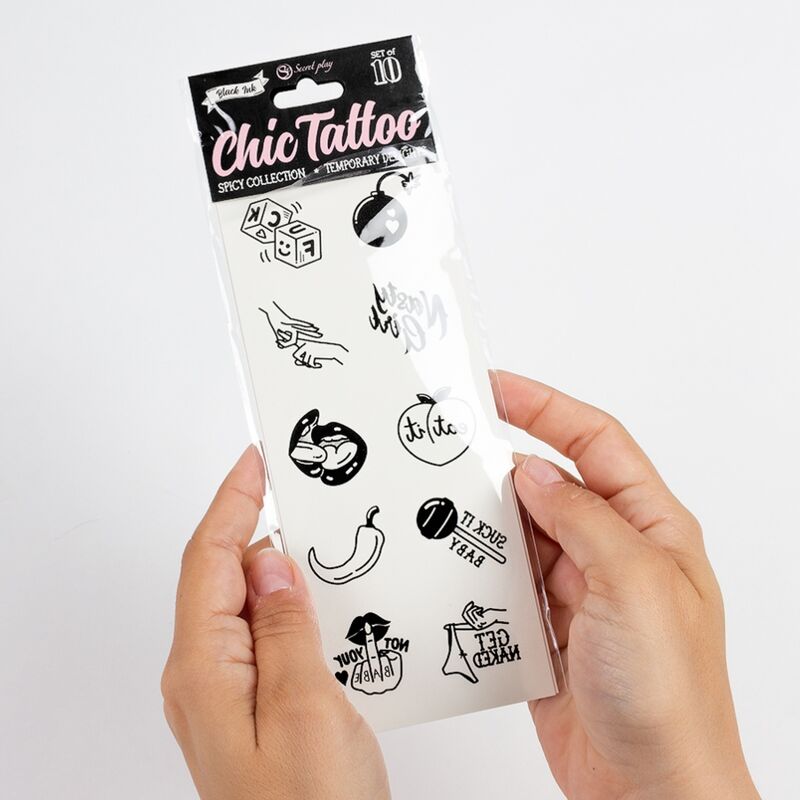 SECRET PLAY - SET DI 10 TATUAGGI TEMPORANEI DELLA COLLEZIONE SPICY-2